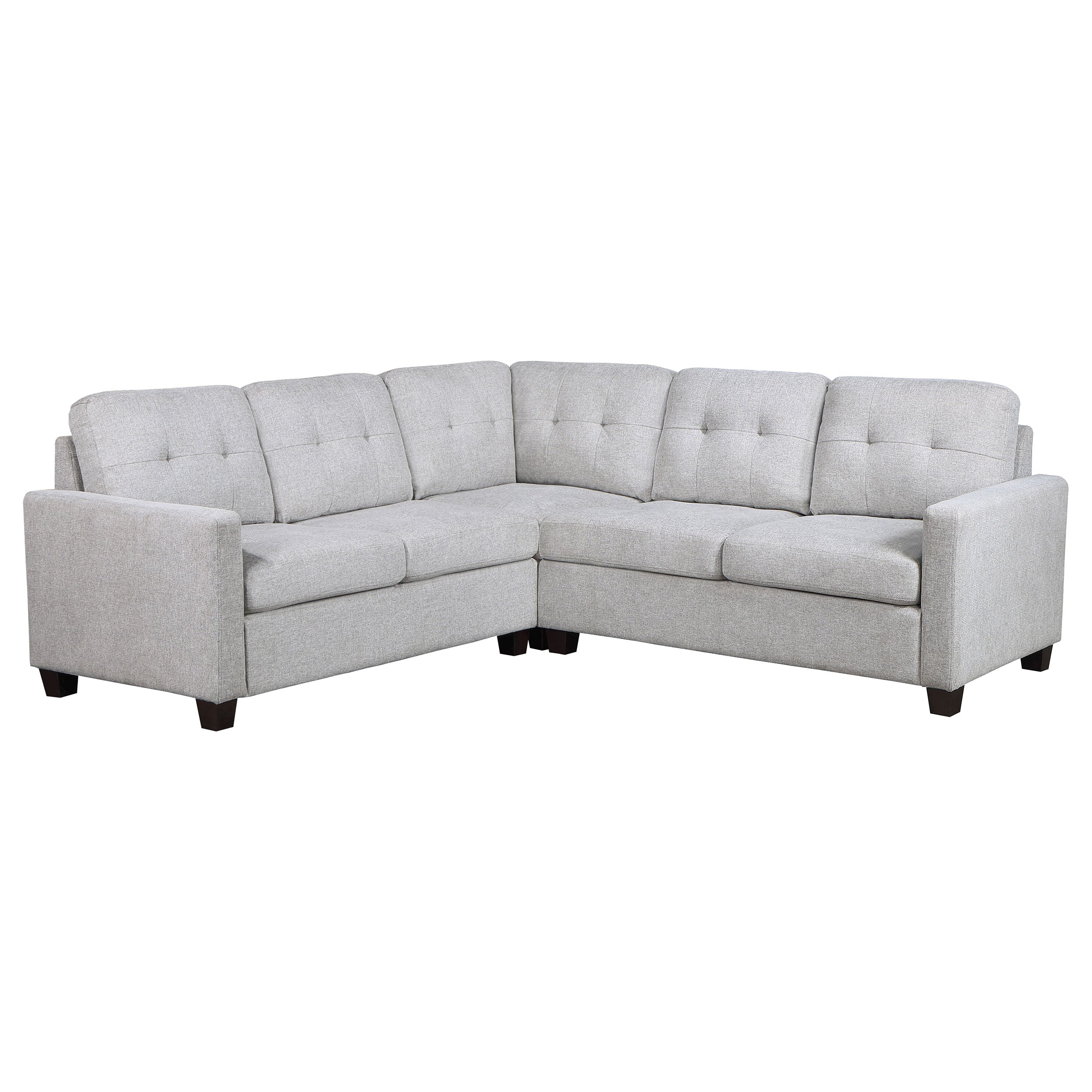 Georgina 3-piece Upholstered Sectional Sofa Steel Beige — view 2