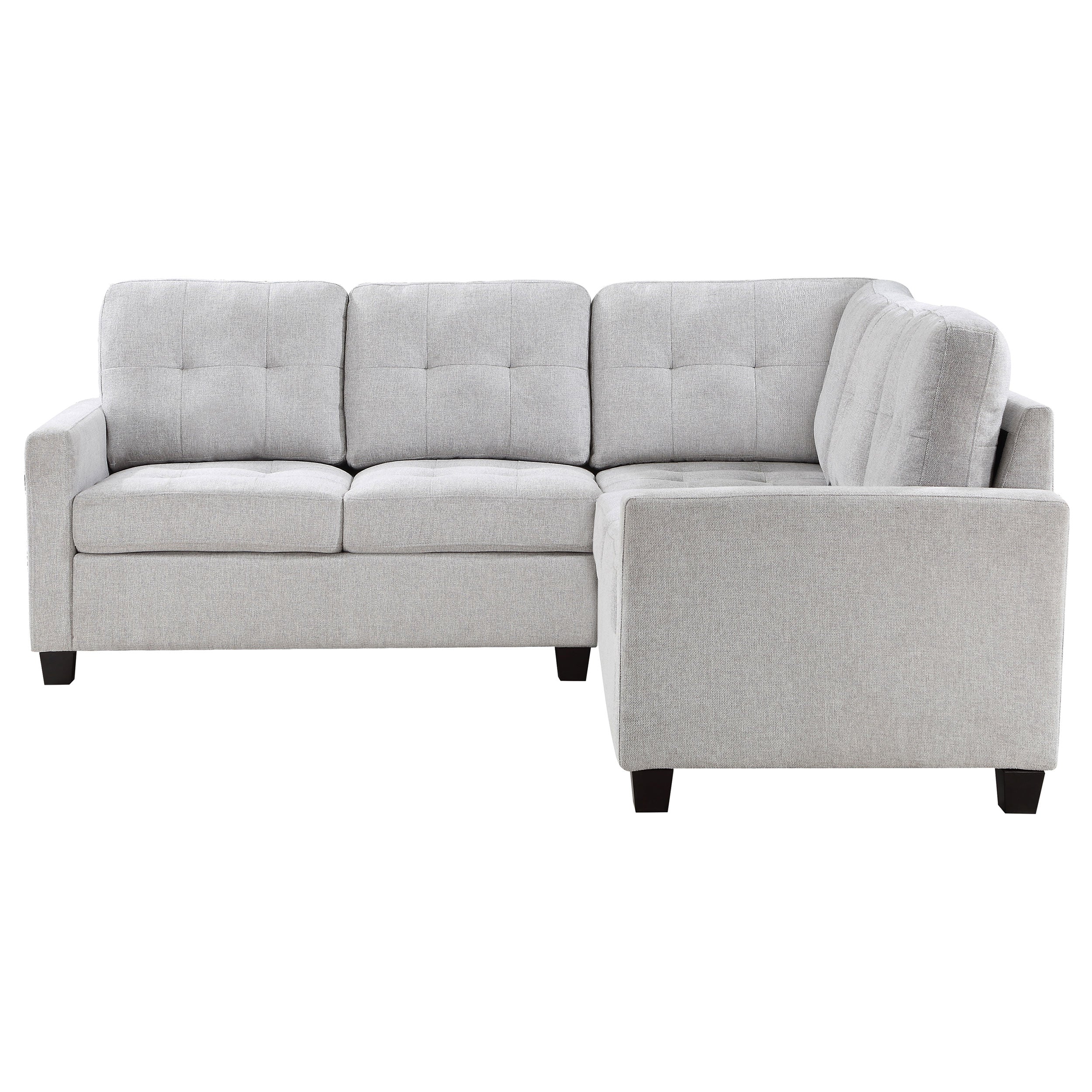 Georgina 3-piece Upholstered Sectional Sofa Steel Beige — view 3