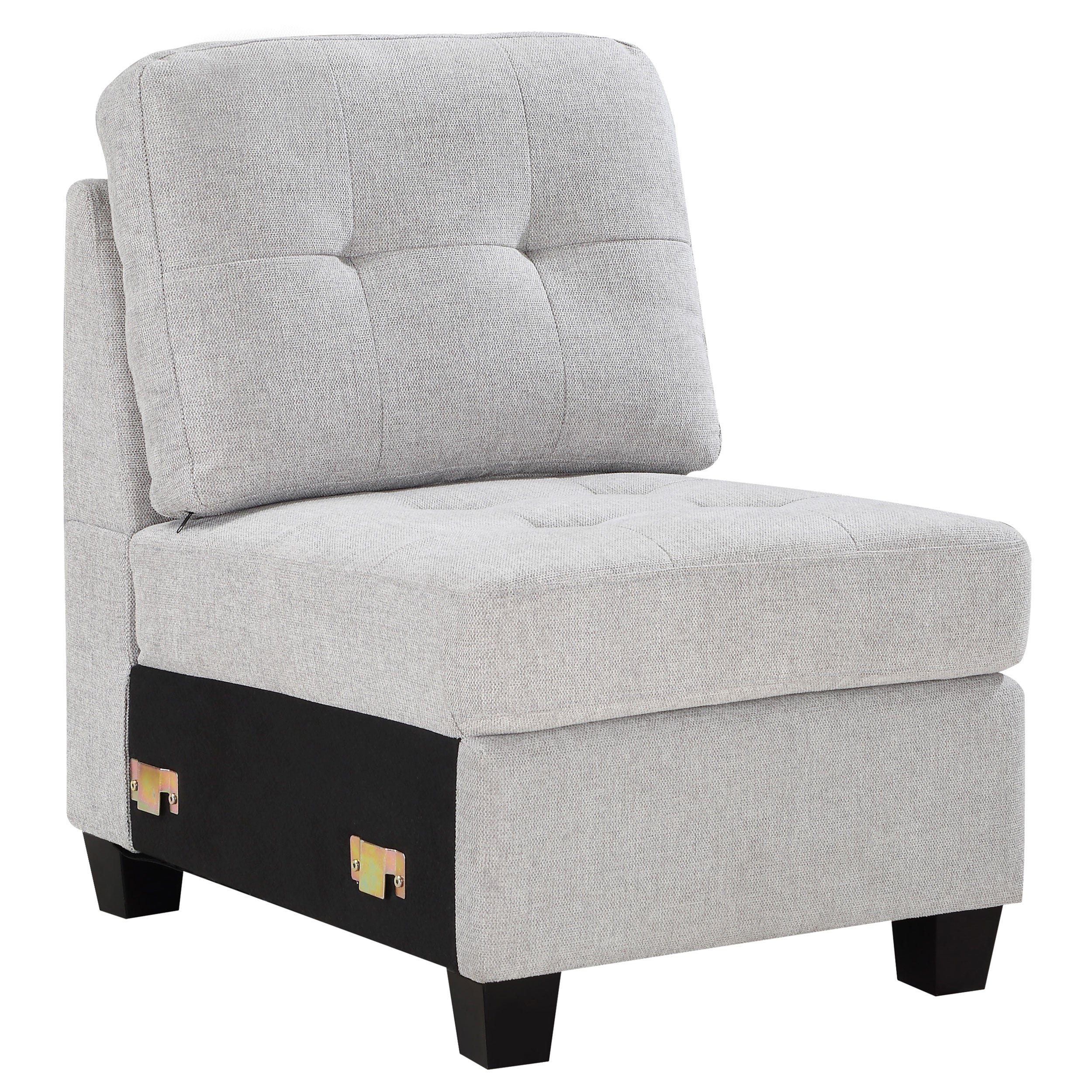 Georgina Upholstered Armless Chair Steel Beige — view 1