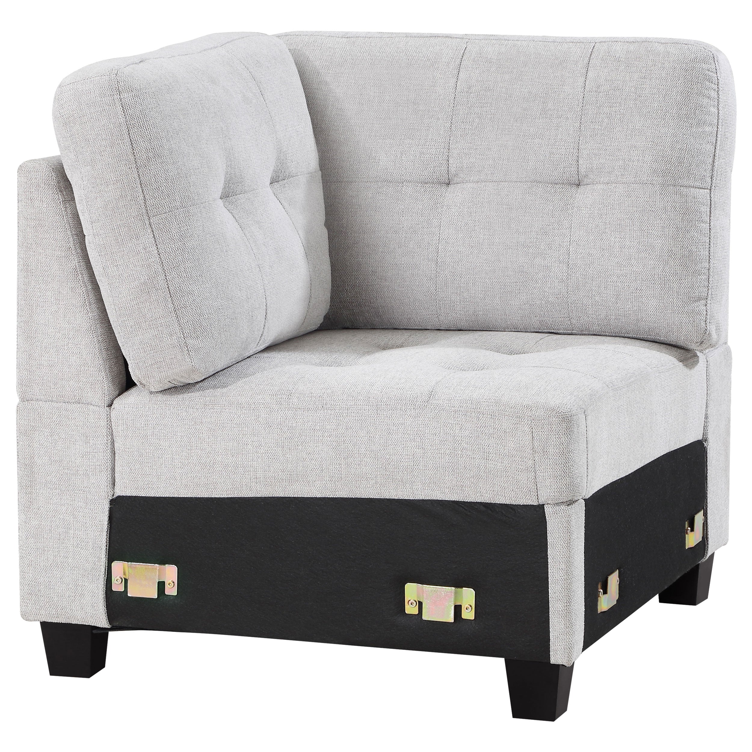 Georgina Upholstered Corner Chair Steel Beige — view 1