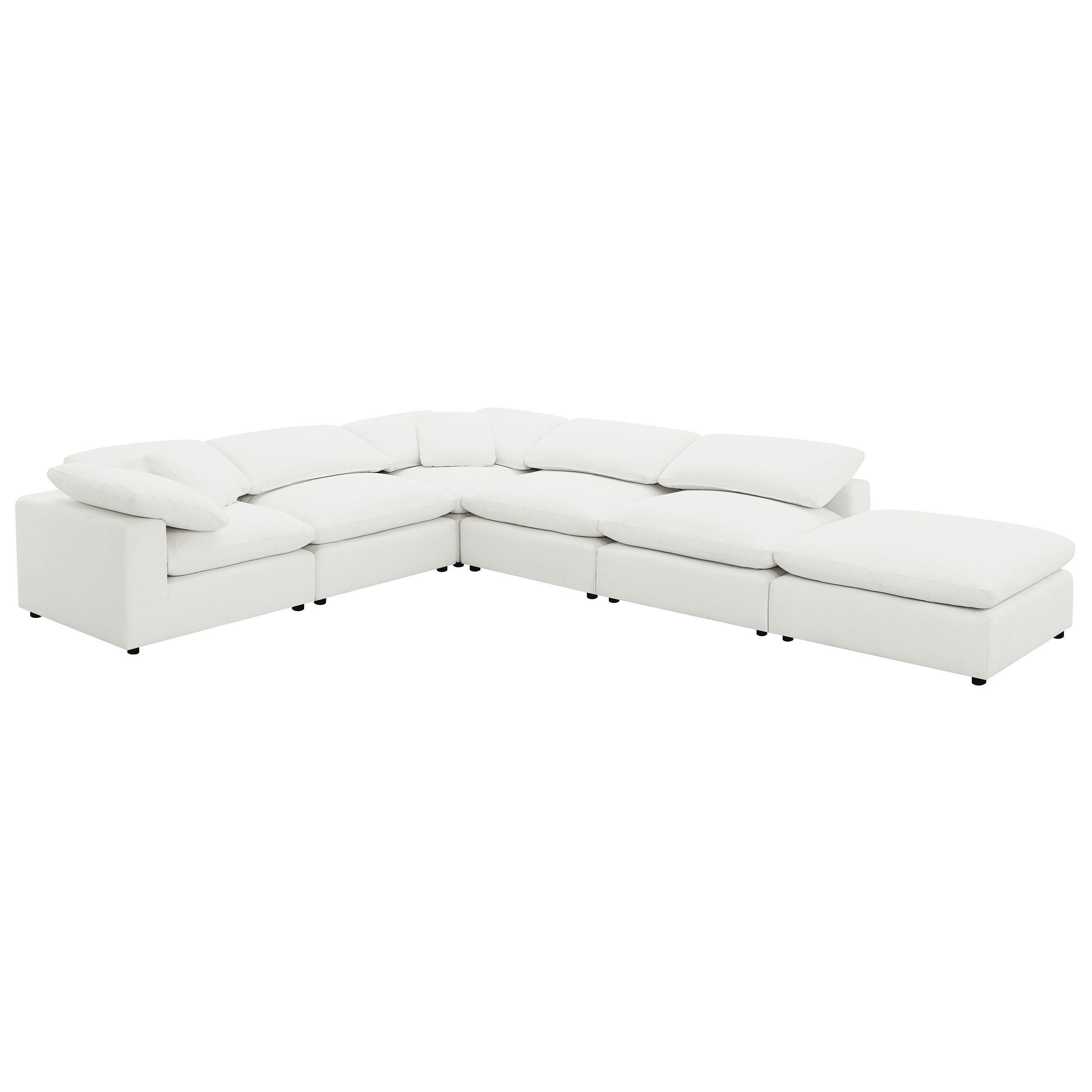 Raleigh 6-piece Boucle Upholstered Modular Sectional Ivory — view 2