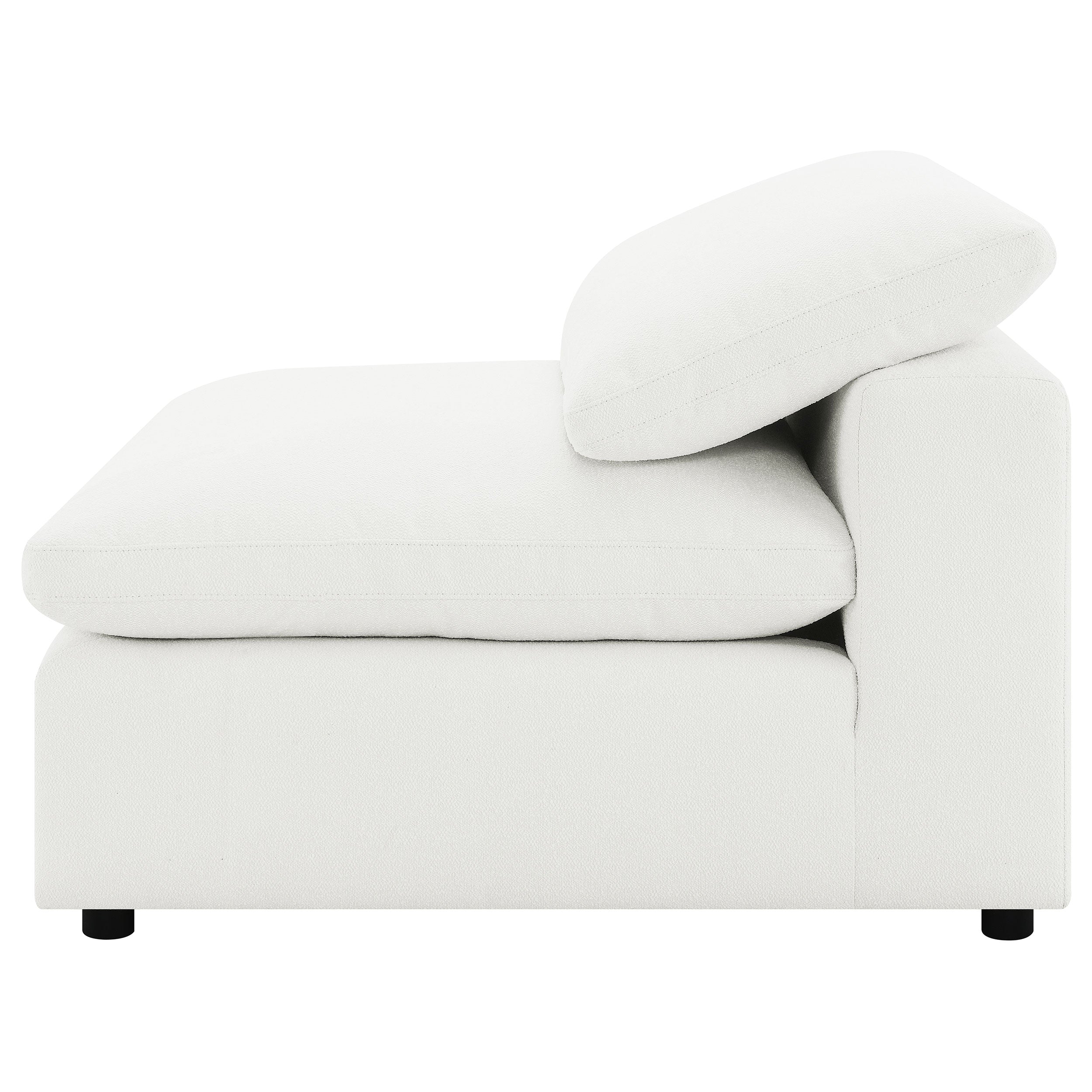 Raleigh Boucle Upholstered Armless Chair Ivory — view 5