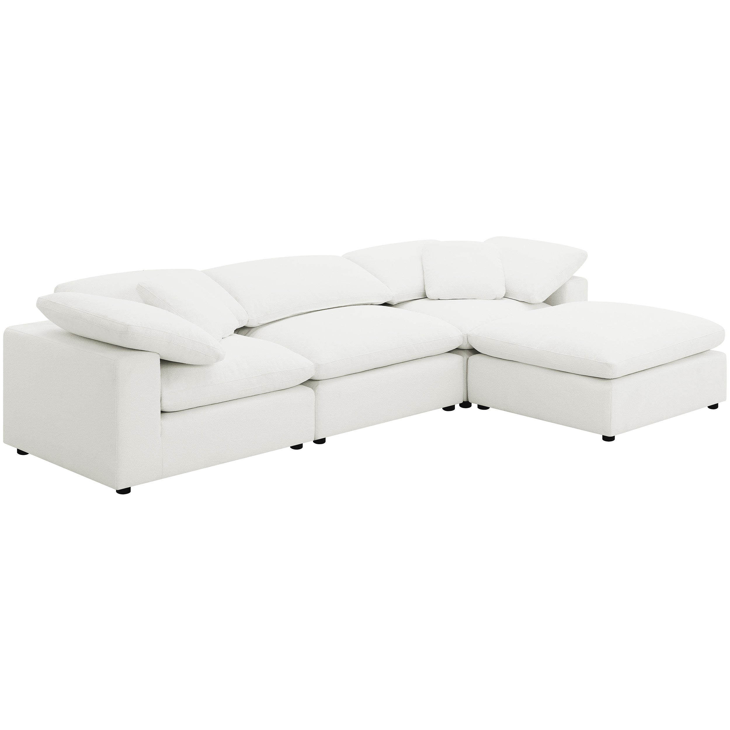 Raleigh Boucle Upholstered Armless Chair Ivory — view 13