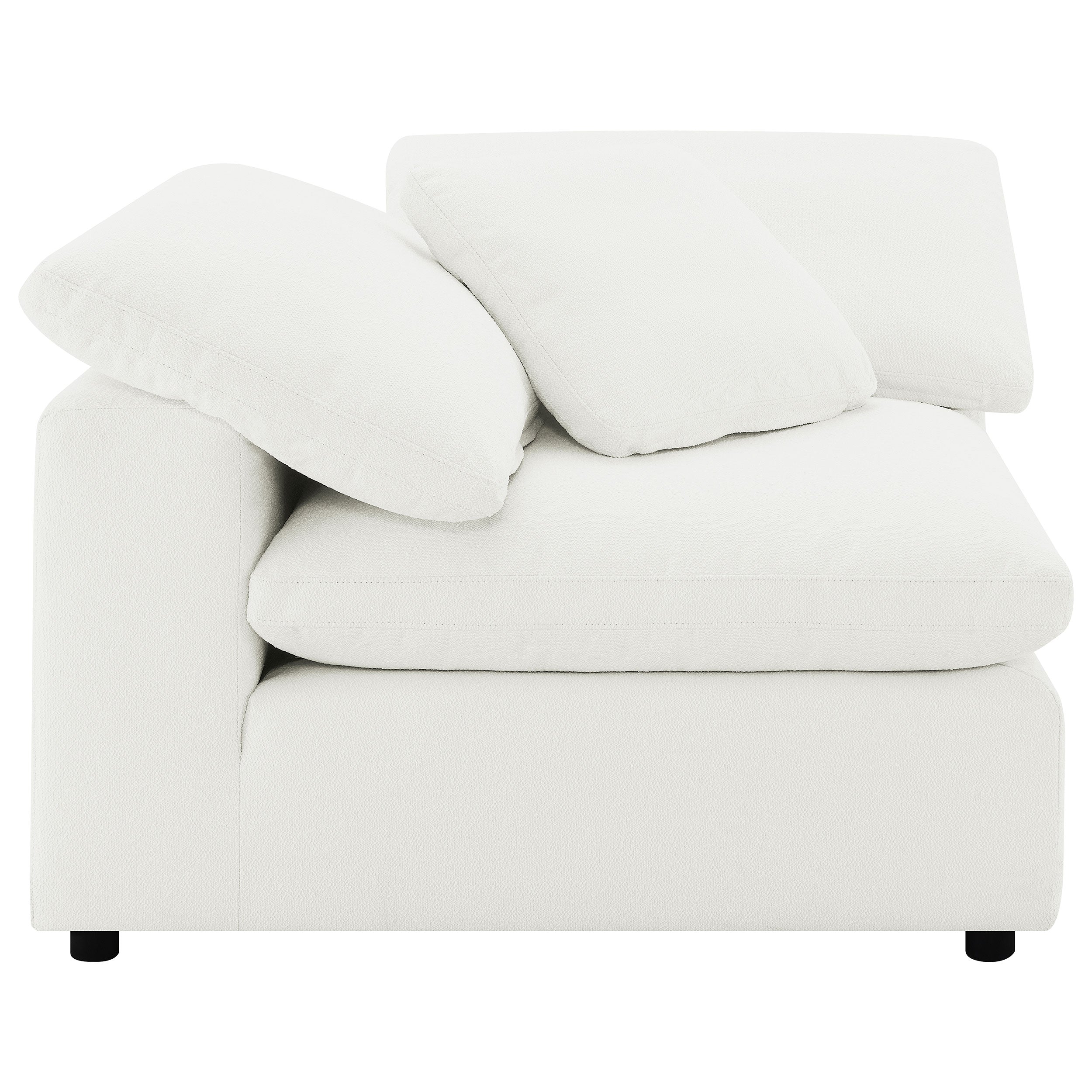 Raleigh Boucle Upholstered Corner Chair Ivory — view 4