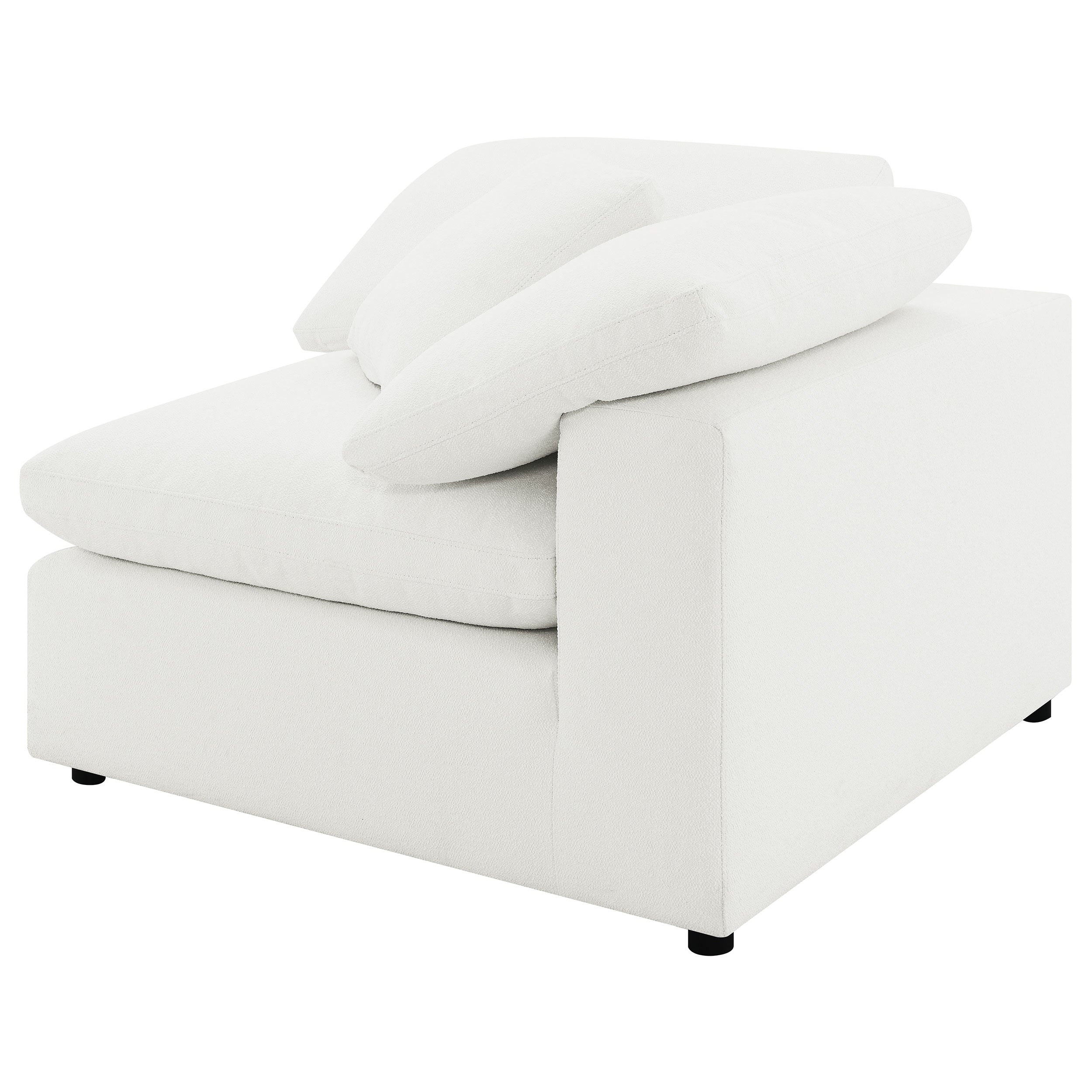 Raleigh Boucle Upholstered Corner Chair Ivory — view 6