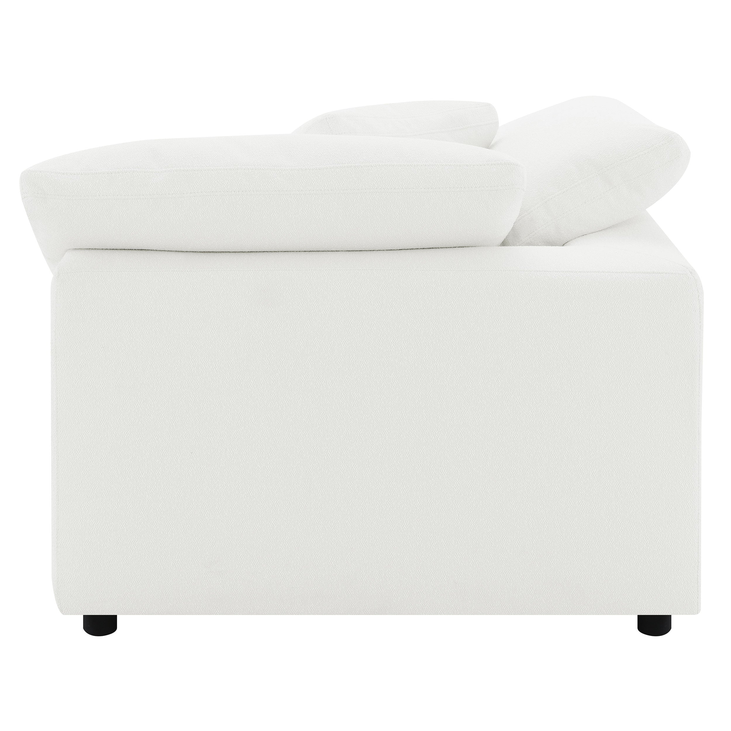 Raleigh Boucle Upholstered Corner Chair Ivory — view 7