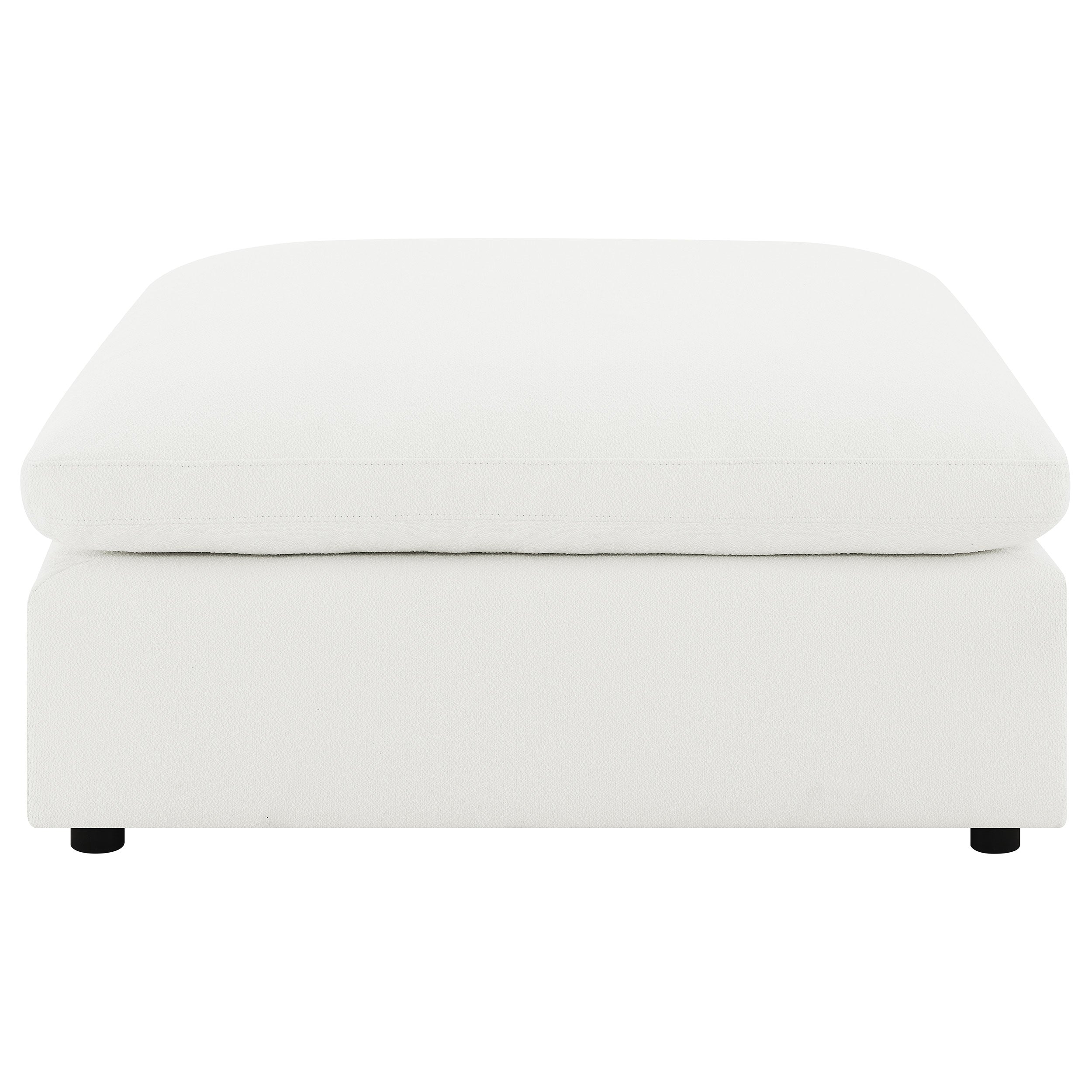 Raleigh Boucle Upholstered Ottoman Ivory — view 3