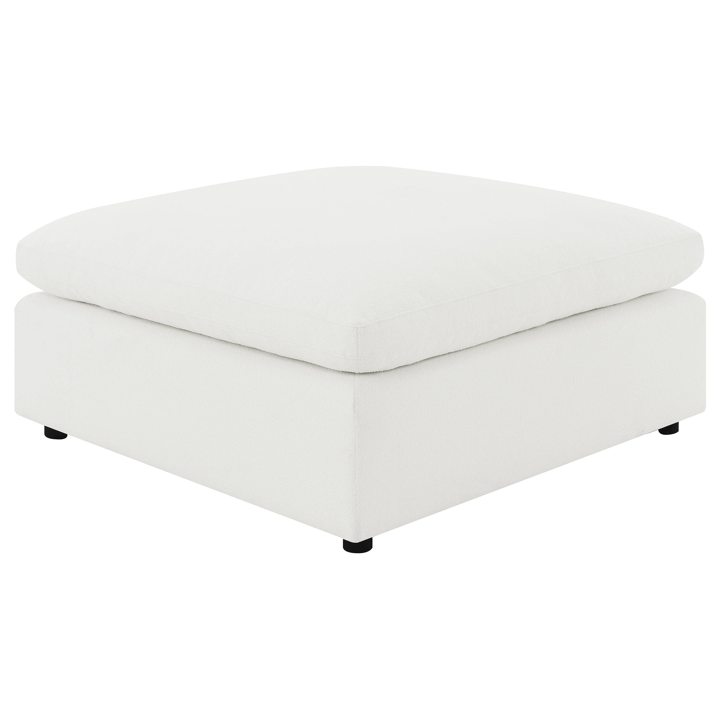 Raleigh Boucle Upholstered Ottoman Ivory — view 4