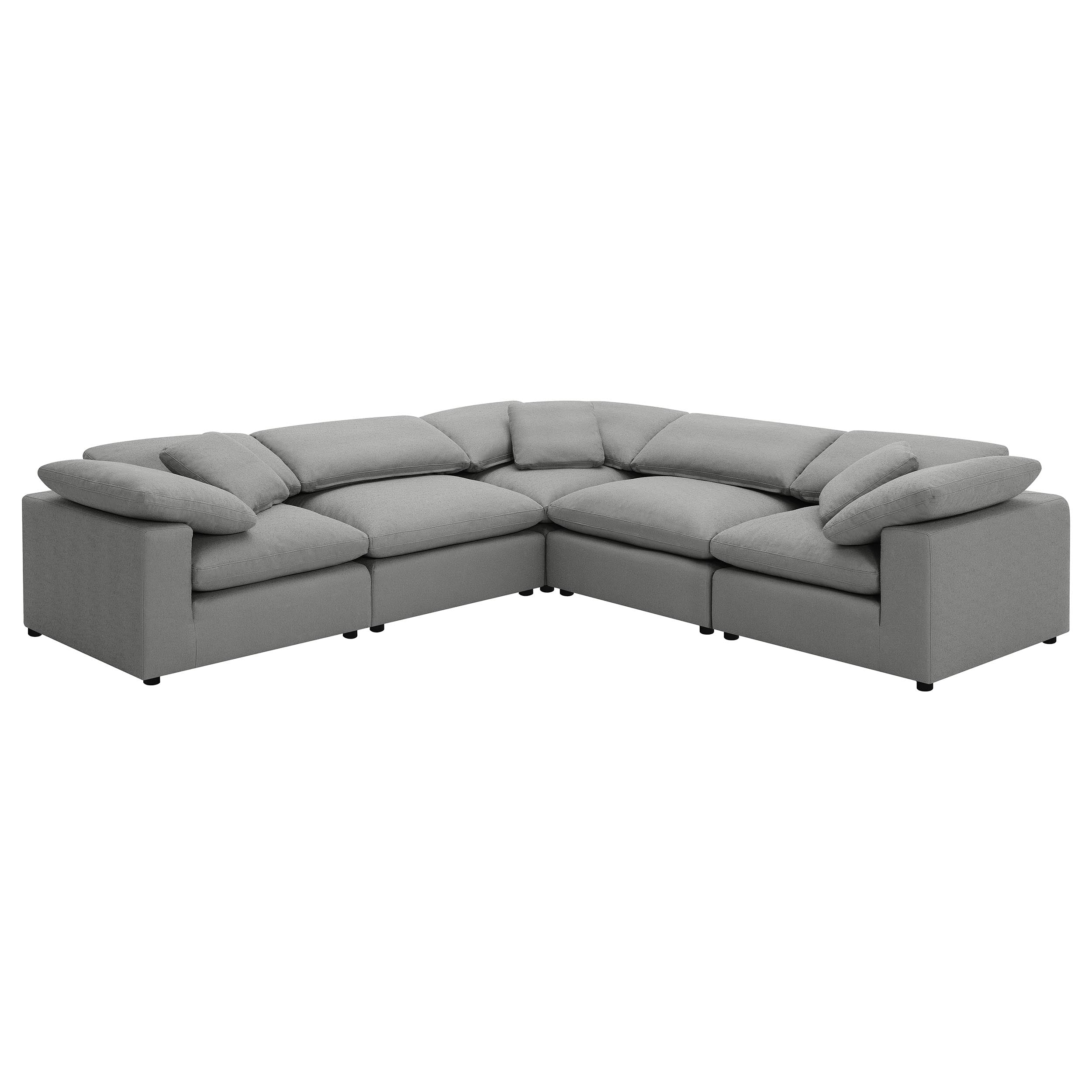 Raleigh 5-piece Boucle Upholstered Modular Sectional Grey — view 2