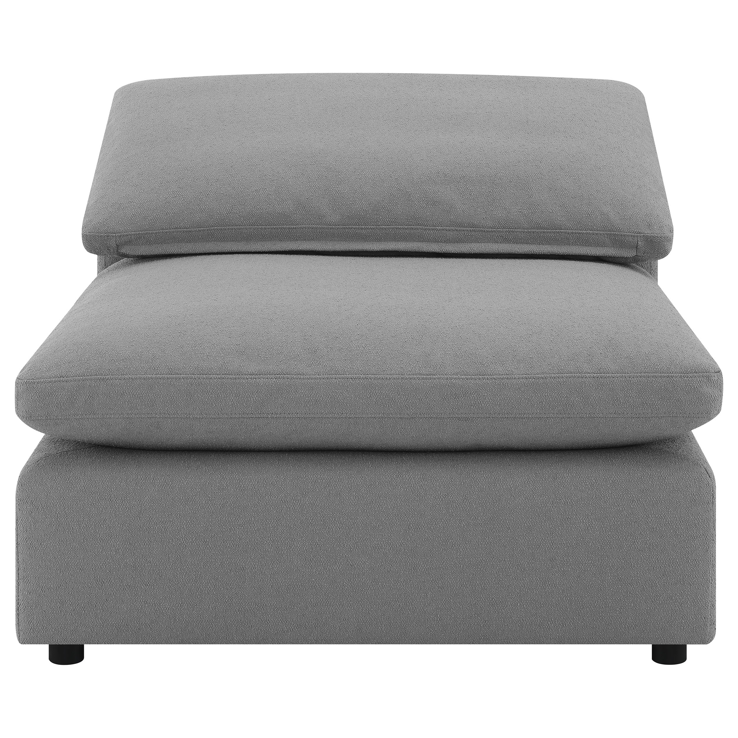 Raleigh Boucle Upholstered Armless Chair Grey — view 3