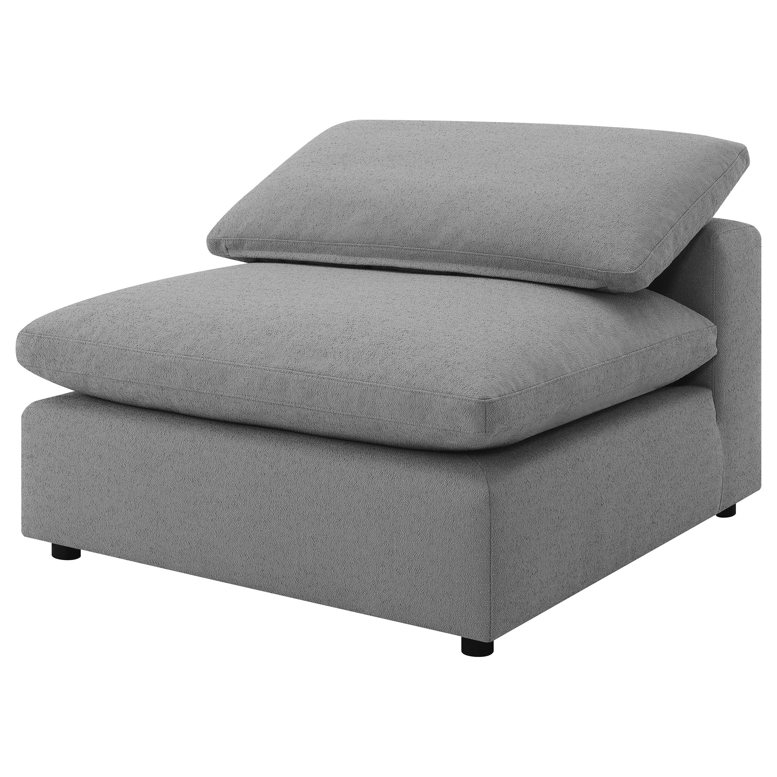 Raleigh Boucle Upholstered Armless Chair Grey — view 4