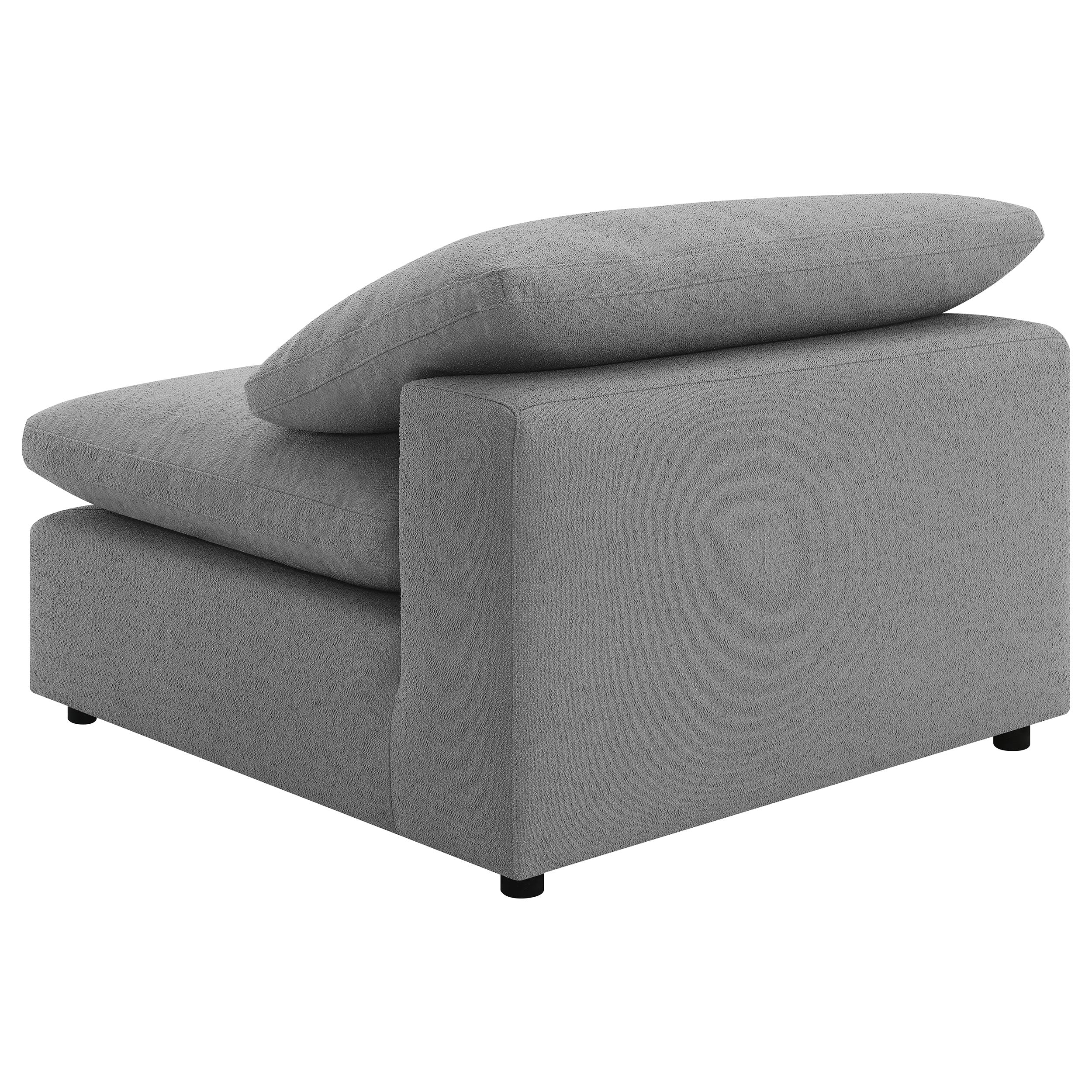 Raleigh Boucle Upholstered Armless Chair Grey — view 6