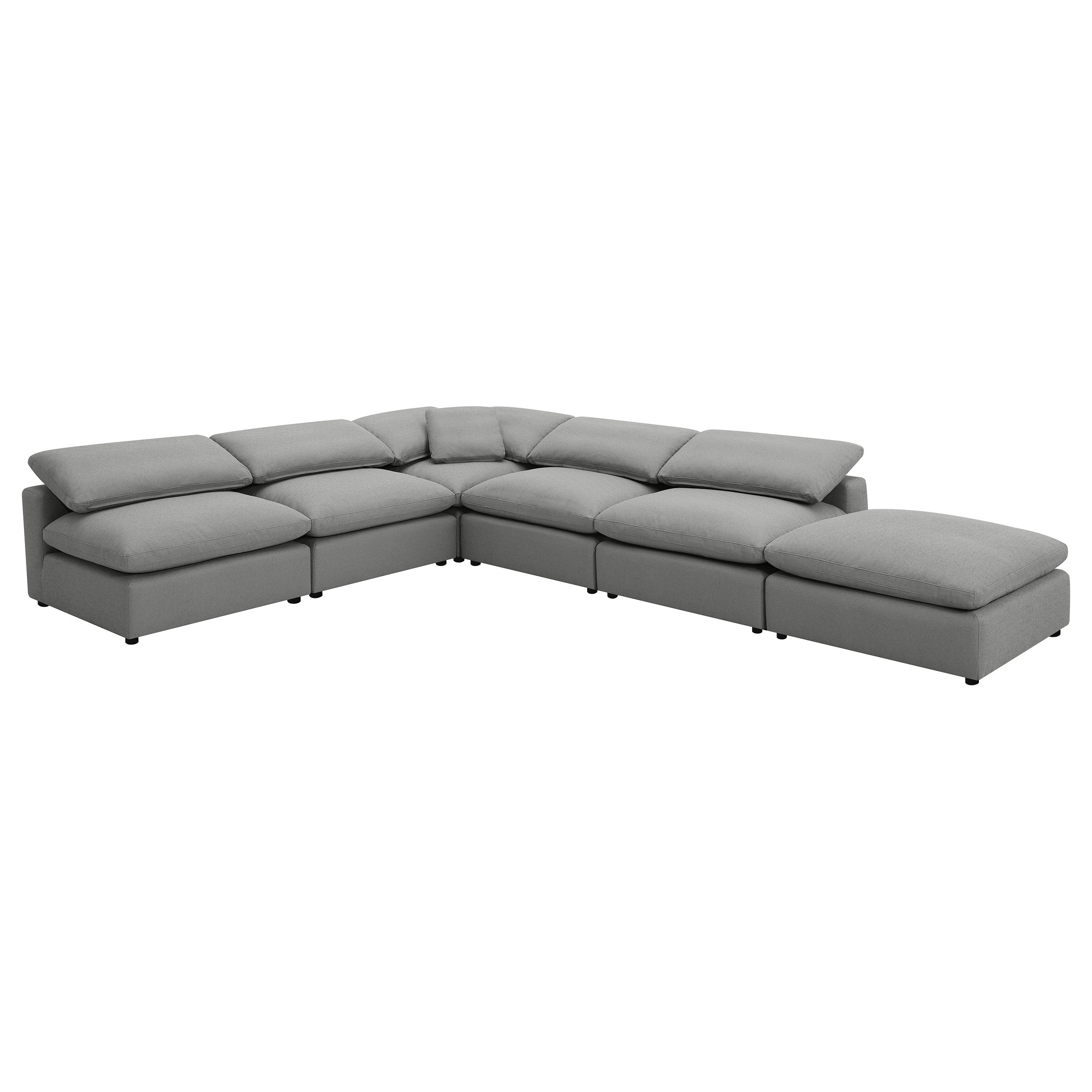 Raleigh Boucle Upholstered Armless Chair Grey — view 15