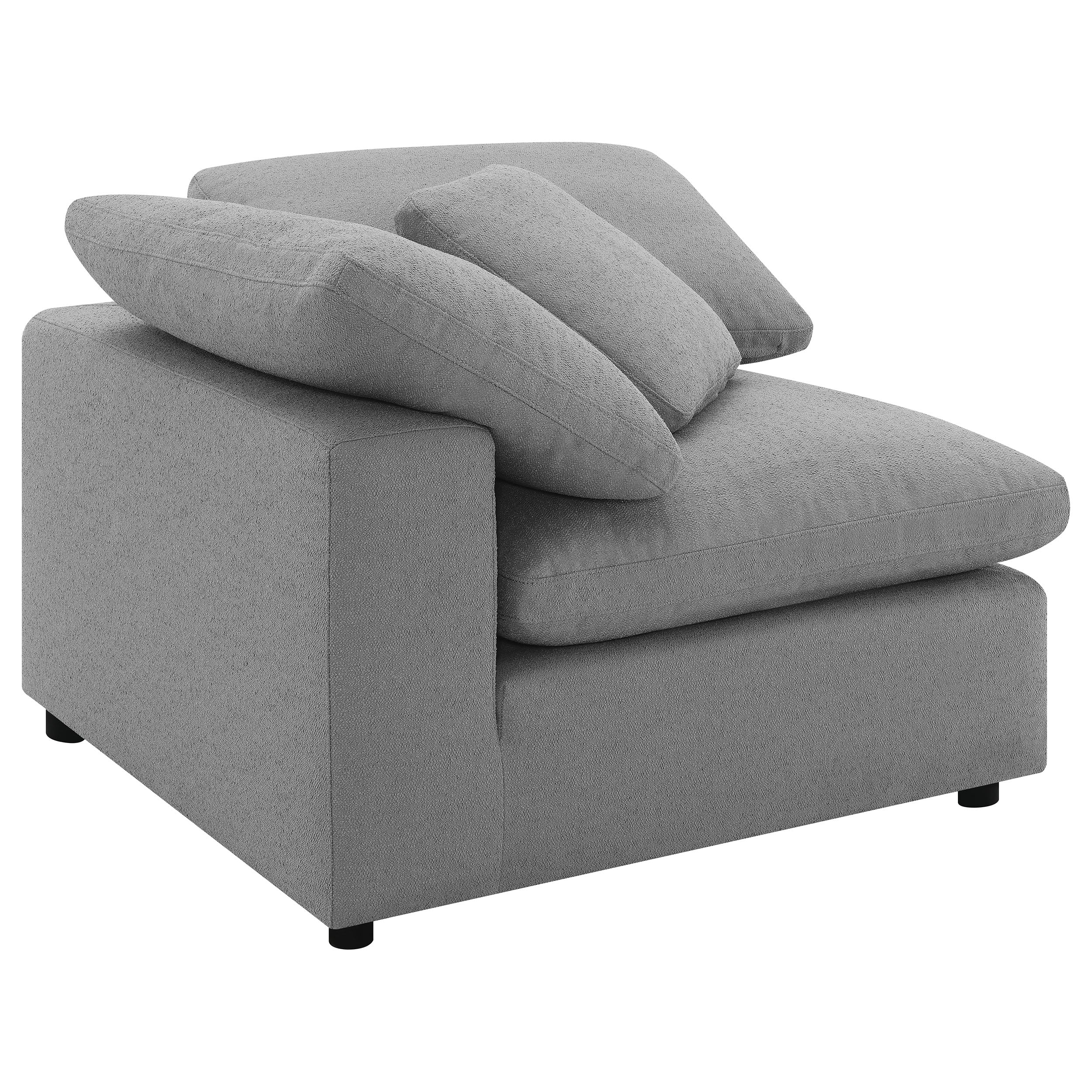 Raleigh Boucle Upholstered Corner Chair Grey — view 3