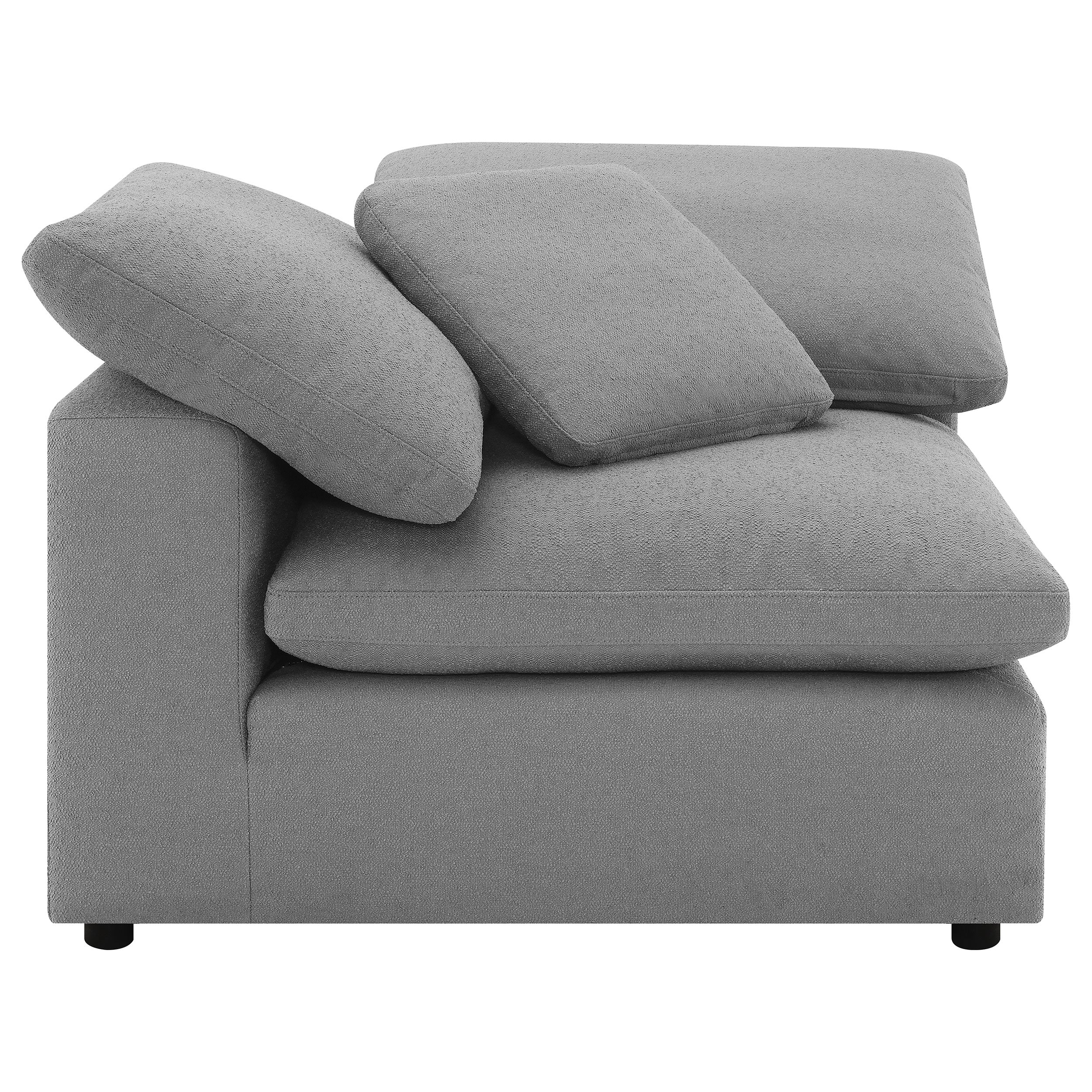 Raleigh Boucle Upholstered Corner Chair Grey — view 4