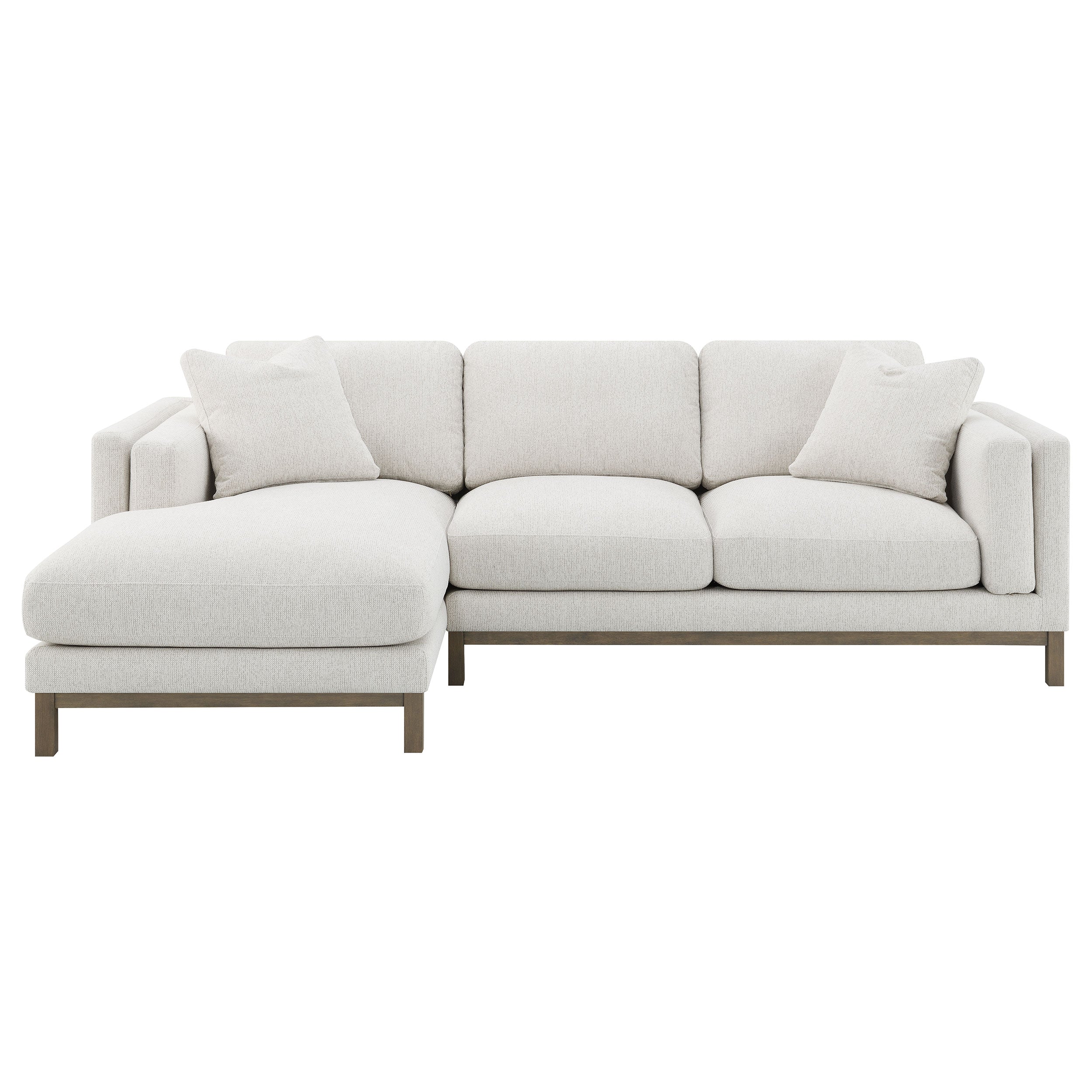 Geneva Boucle Upholstered Sectional Chaise Sofa Sand — view 3