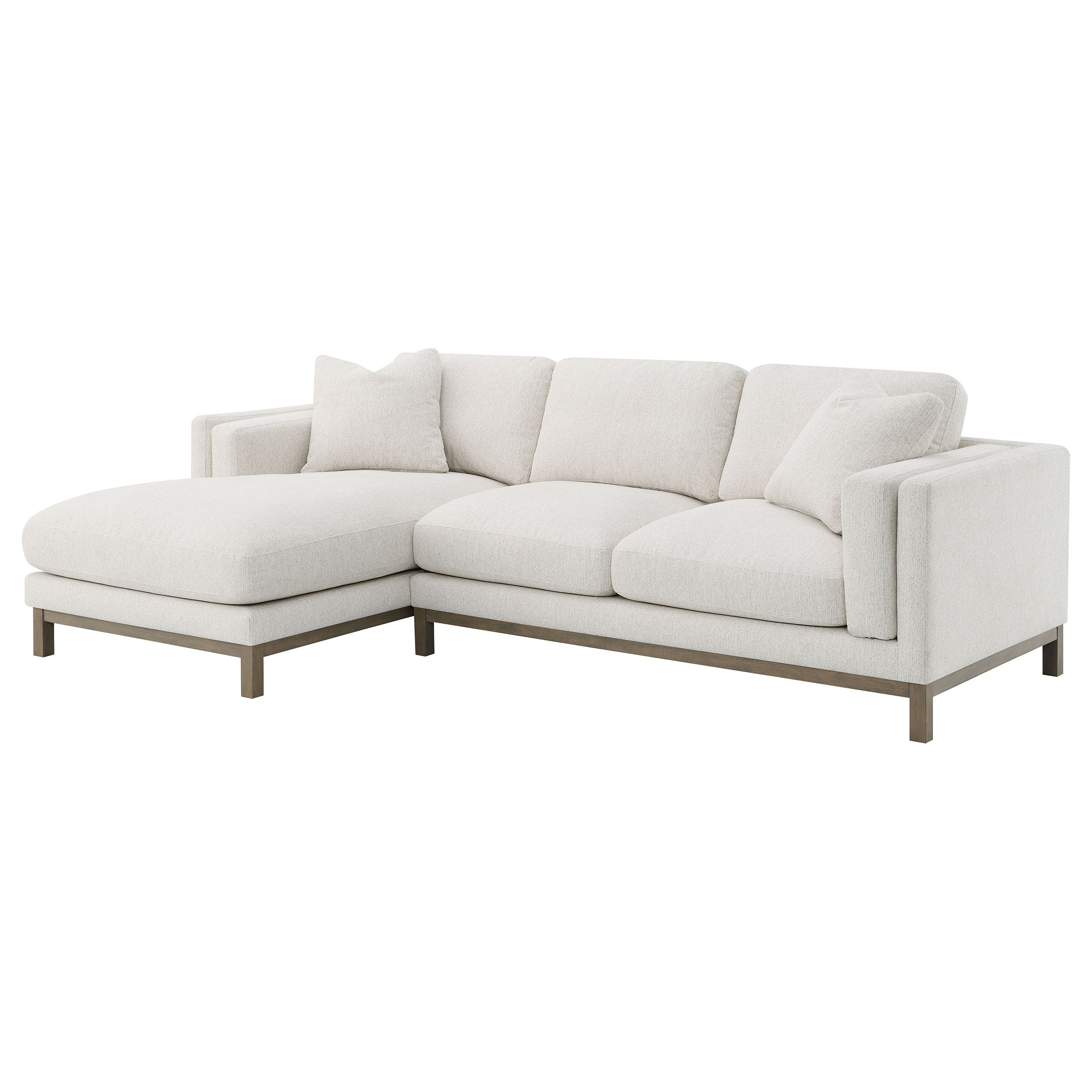 Geneva Boucle Upholstered Sectional Chaise Sofa Sand — view 4