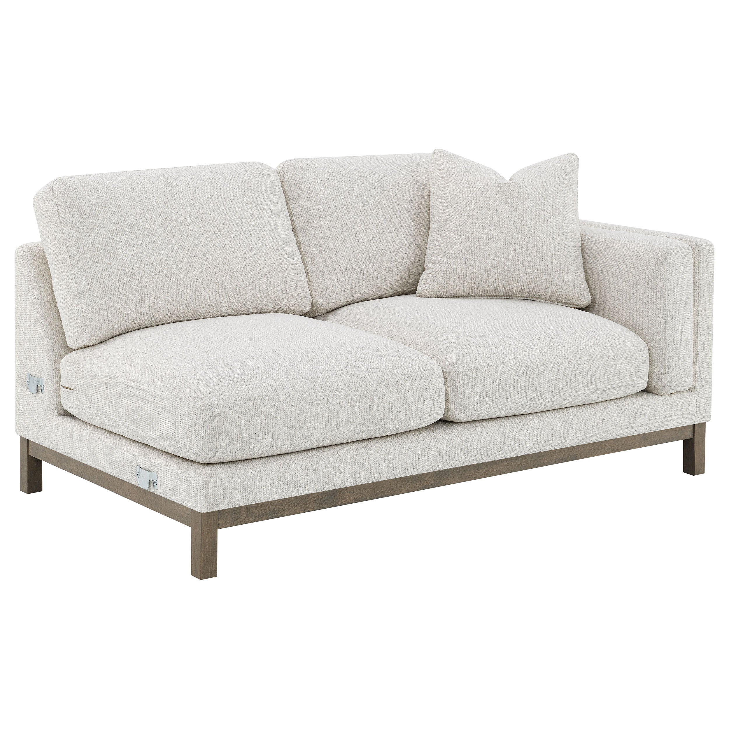 Geneva Boucle Upholstered Sectional Chaise Sofa Sand — view 7