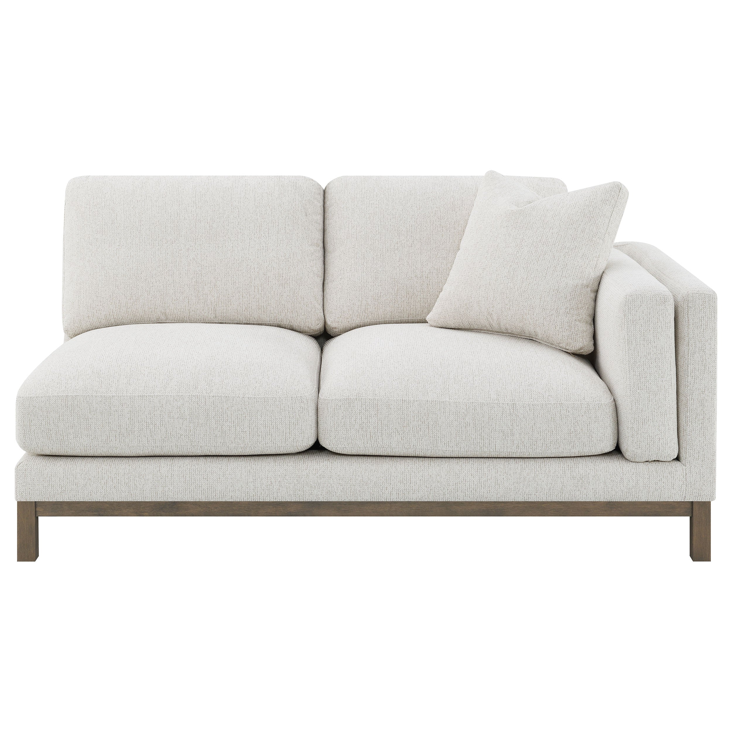 Geneva Boucle Upholstered Sectional Chaise Sofa Sand — view 8