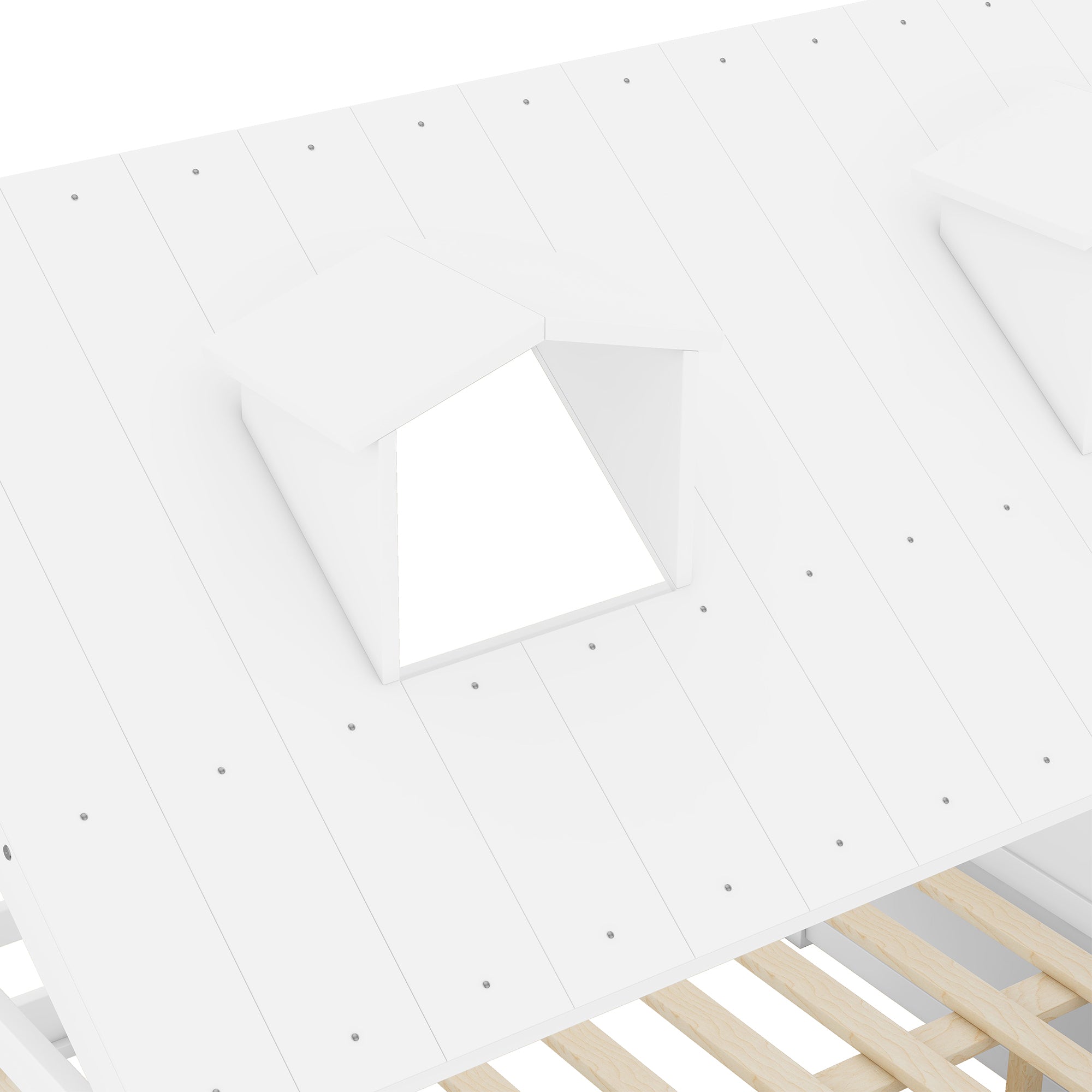 Full Size Wood Bed House Bed Frame,White - Atlantic Fine Furniture Melbourne FL