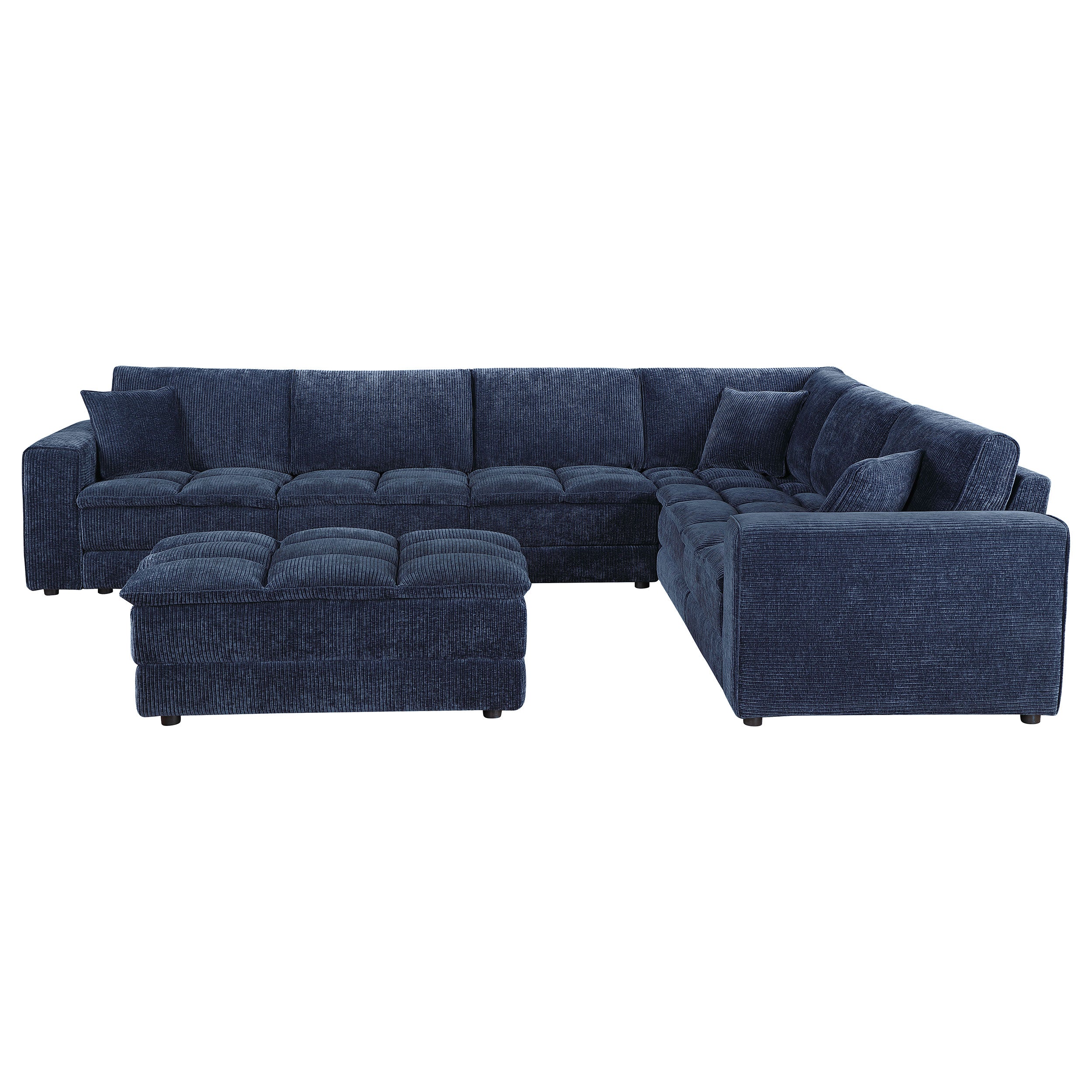 Atlantic 7-piece Upholstered Modular Sectional Sofa Blue — view 3
