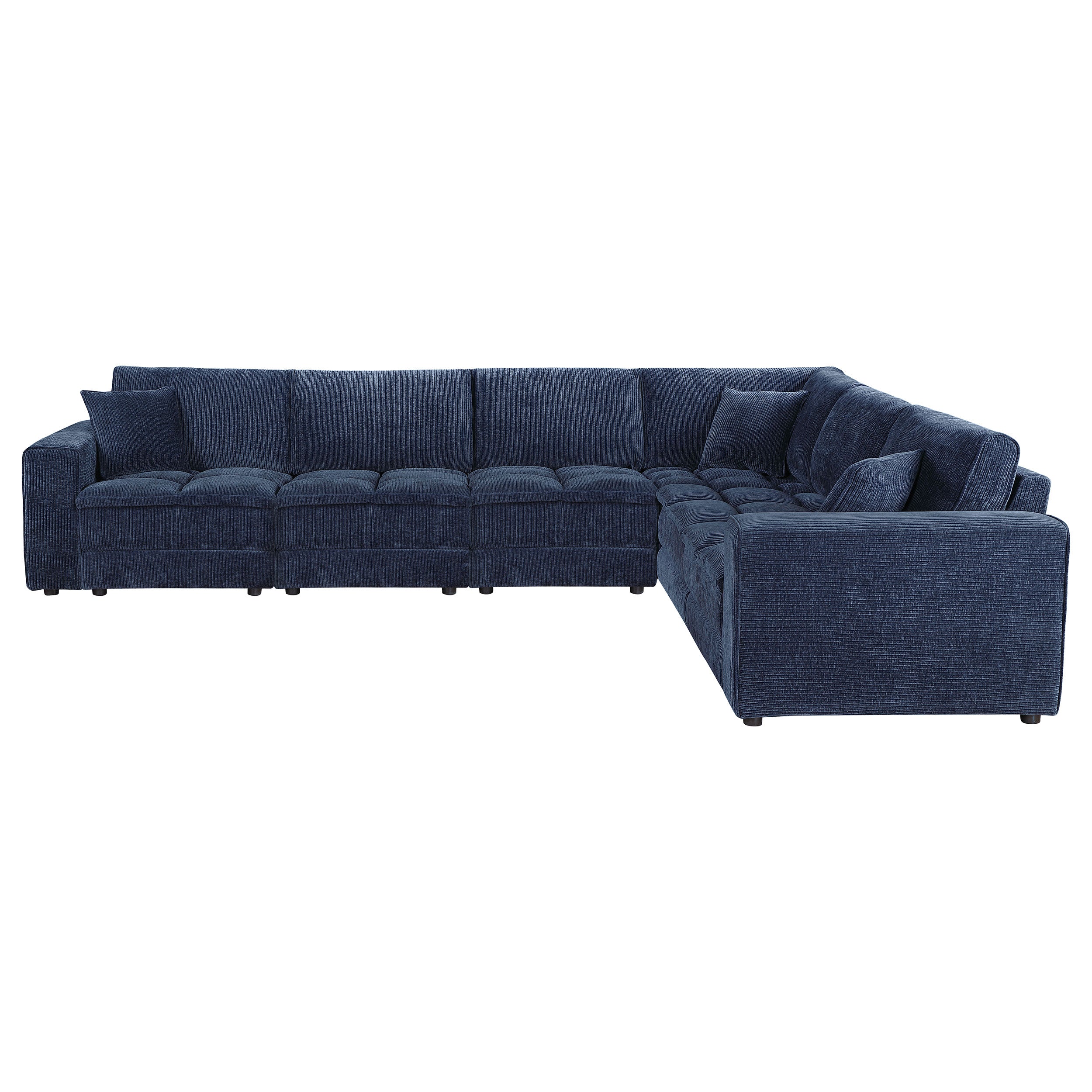 Atlantic 6-piece Upholstered Modular Sectional Sofa Blue — view 3