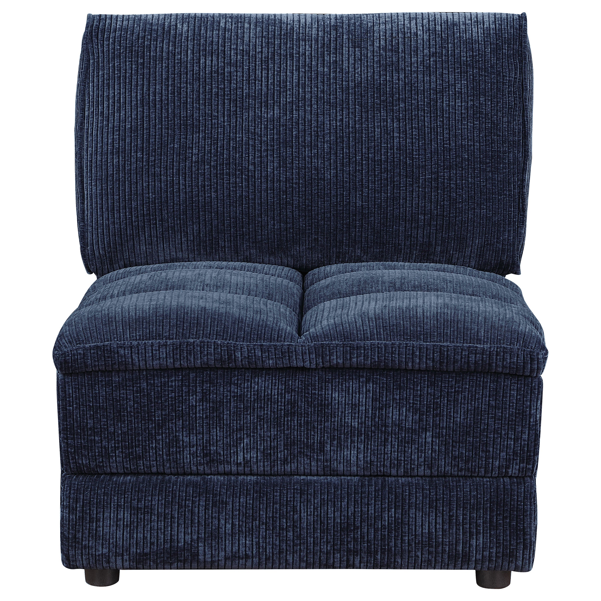 Atlantic Corduroy Upholstered Armless Chair Blue — view 2