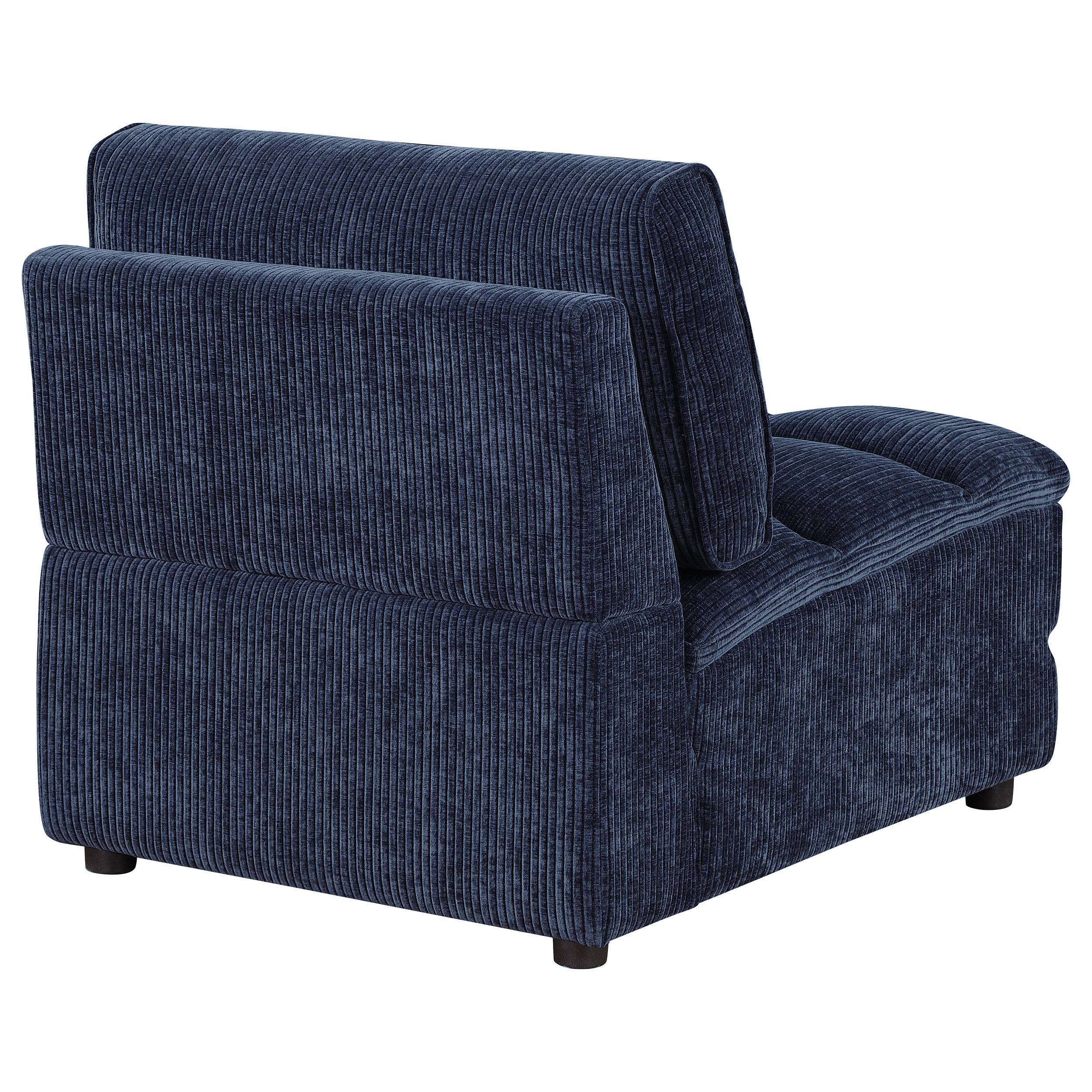Atlantic Corduroy Upholstered Armless Chair Blue — view 6