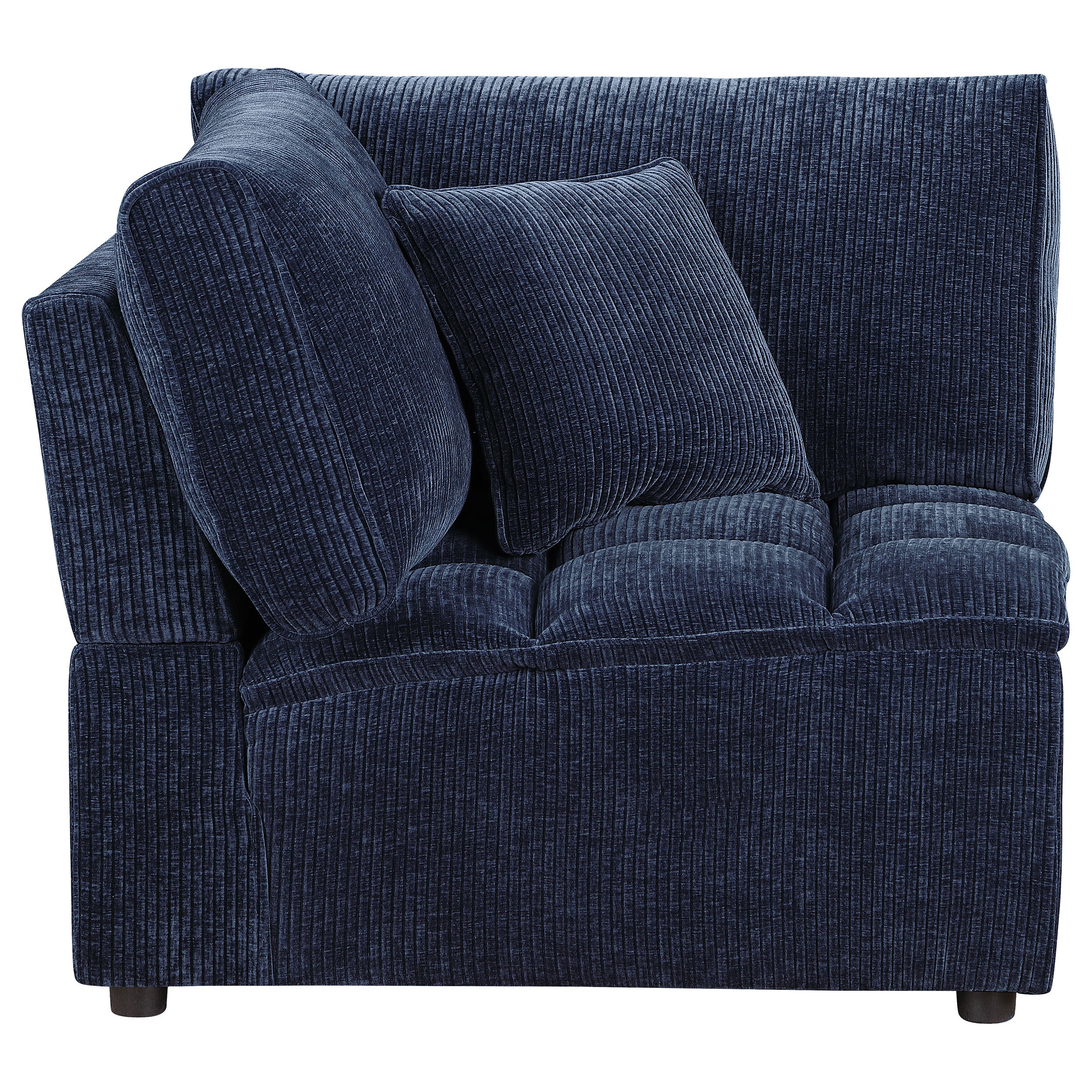 Atlantic Corduroy Upholstered Corner Chair Blue — view 3