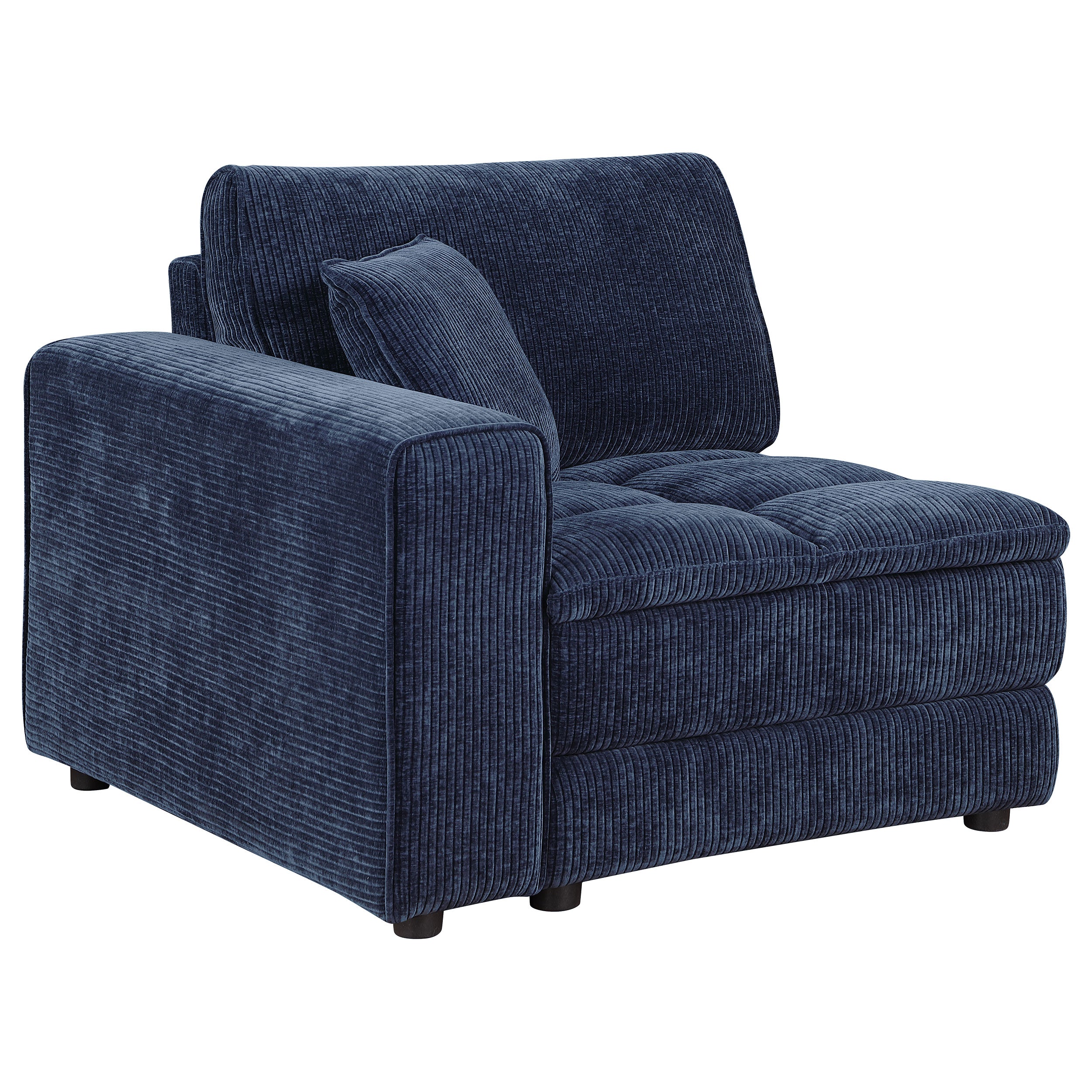 Atlantic Corduroy Upholstered LAF Arm Chair Blue — view 1
