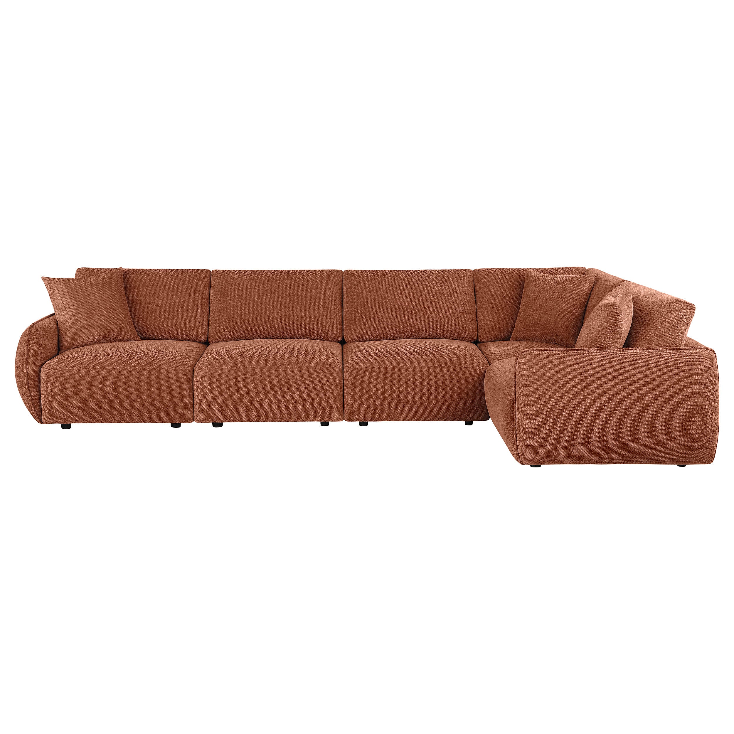 Elysia 5-piece Chenille Upholstered Modular Sectional Sofa Coral — view 7