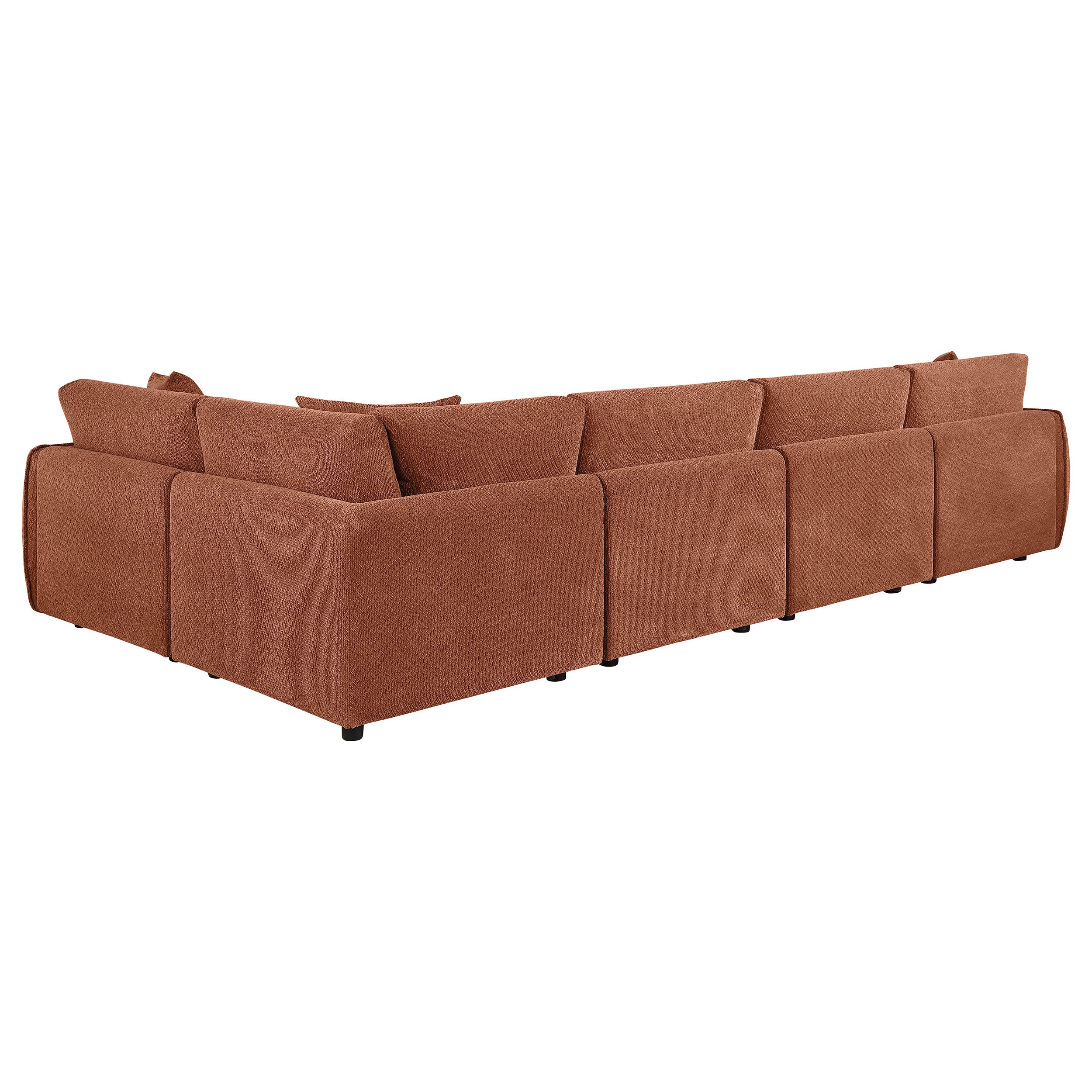 Elysia 5-piece Chenille Upholstered Modular Sectional Sofa Coral — view 8