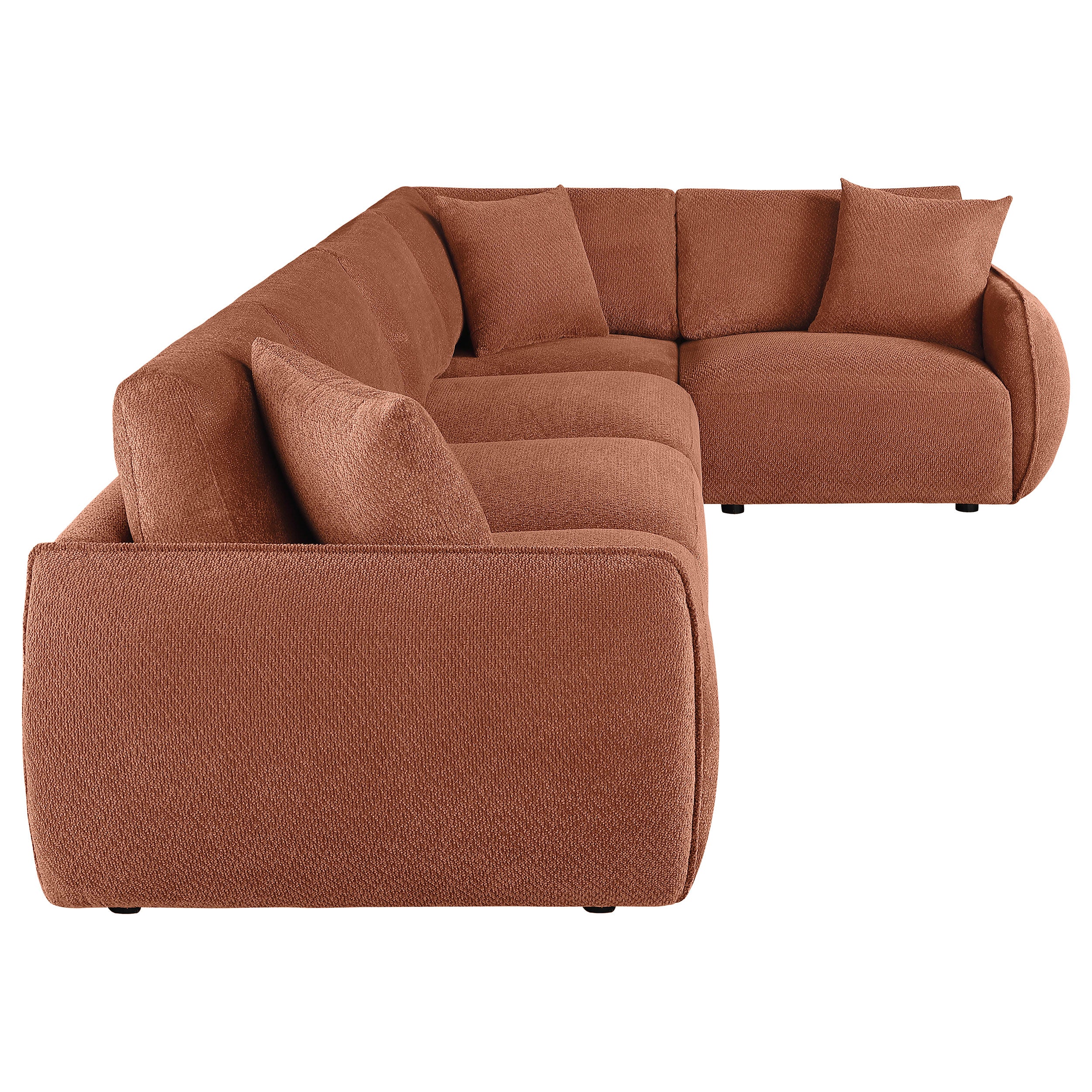 Elysia 5-piece Chenille Upholstered Modular Sectional Sofa Coral — view 9