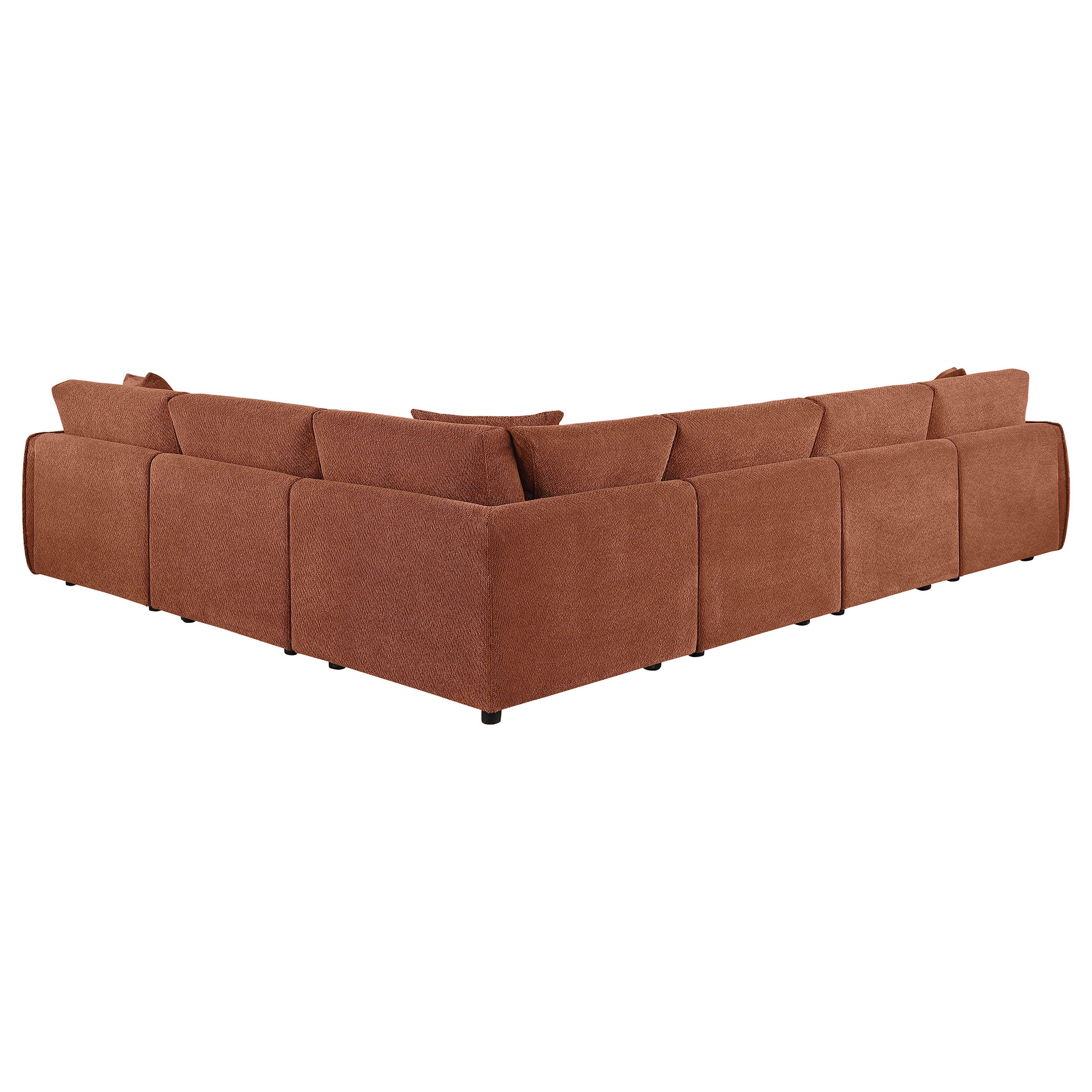 Elysia 6-piece Chenille Upholstered Modular Sectional Sofa Coral — view 4
