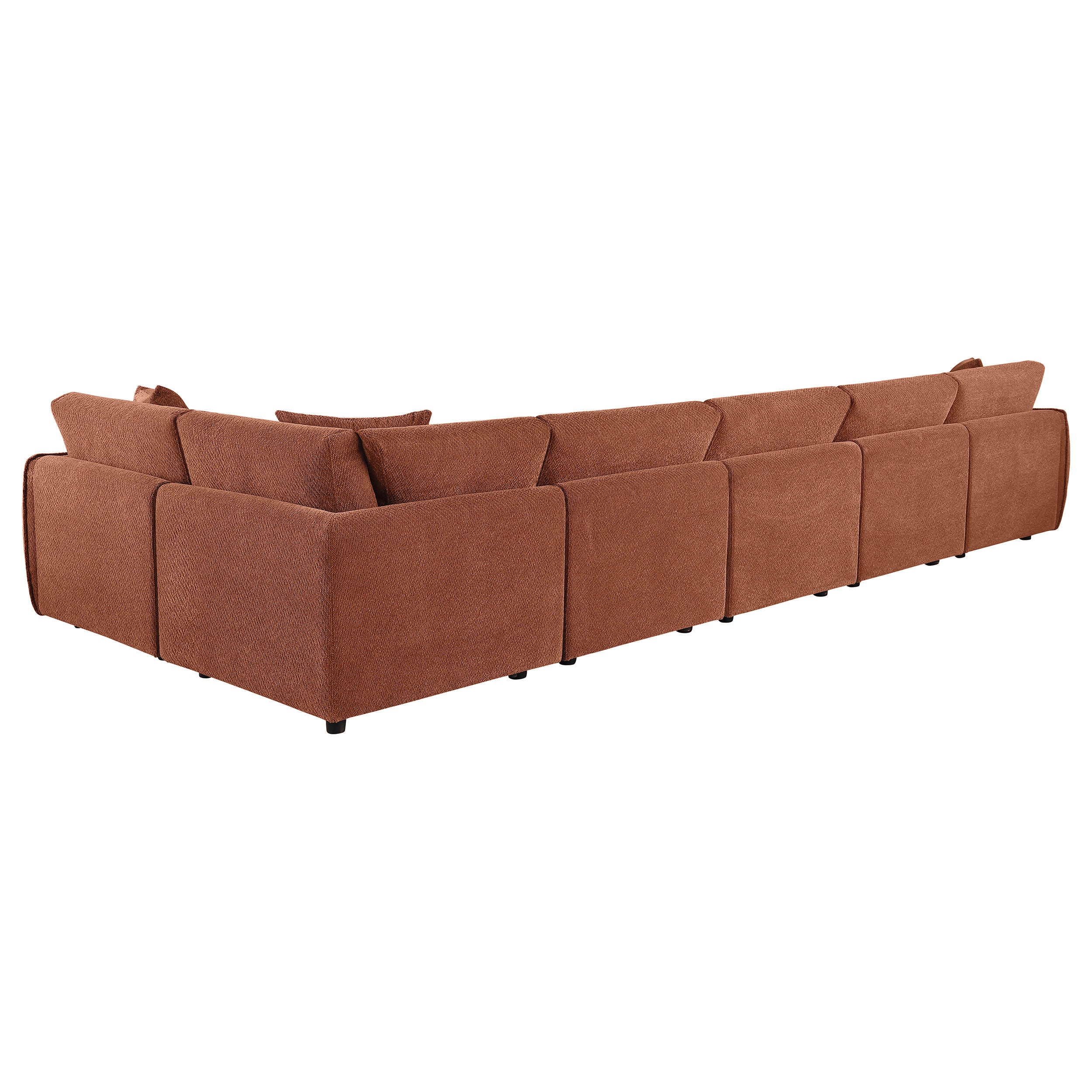 Elysia 6-piece Chenille Upholstered Modular Sectional Sofa Coral — view 8