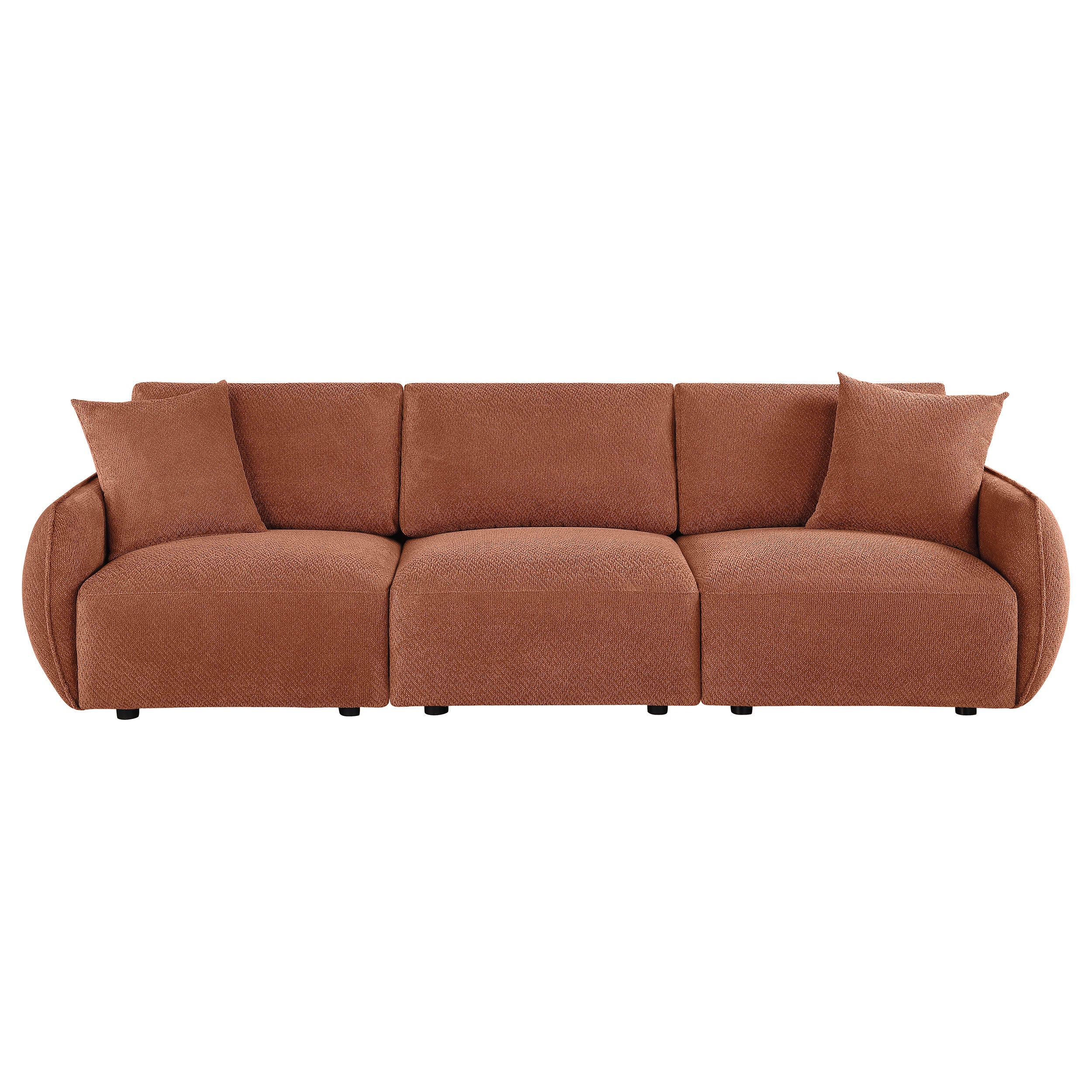 Elysia Chenille Upholstered Modular Lounge Sofa Coral — view 3