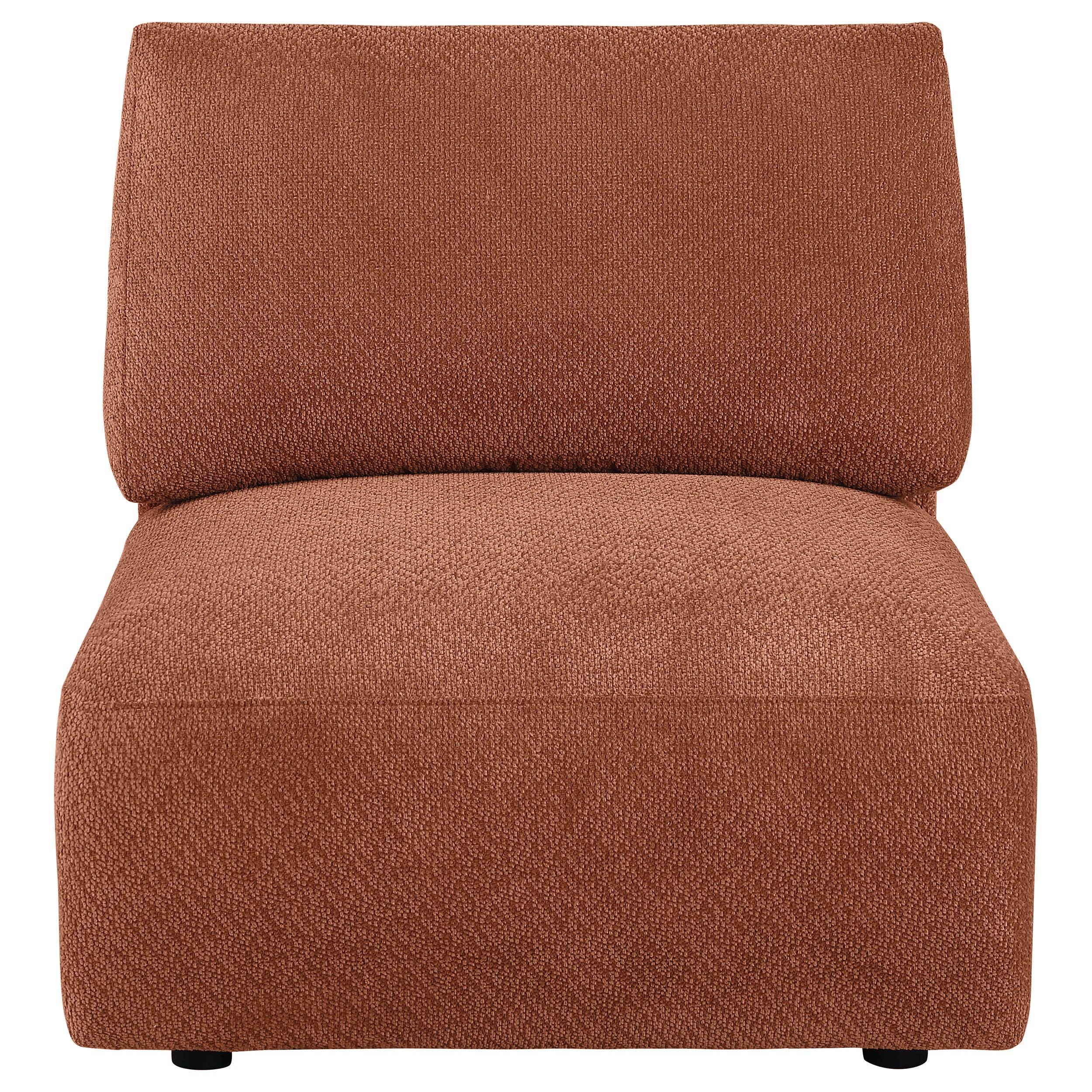 Elysia Chenille Upholstered Modular Armless Chair Coral — view 3