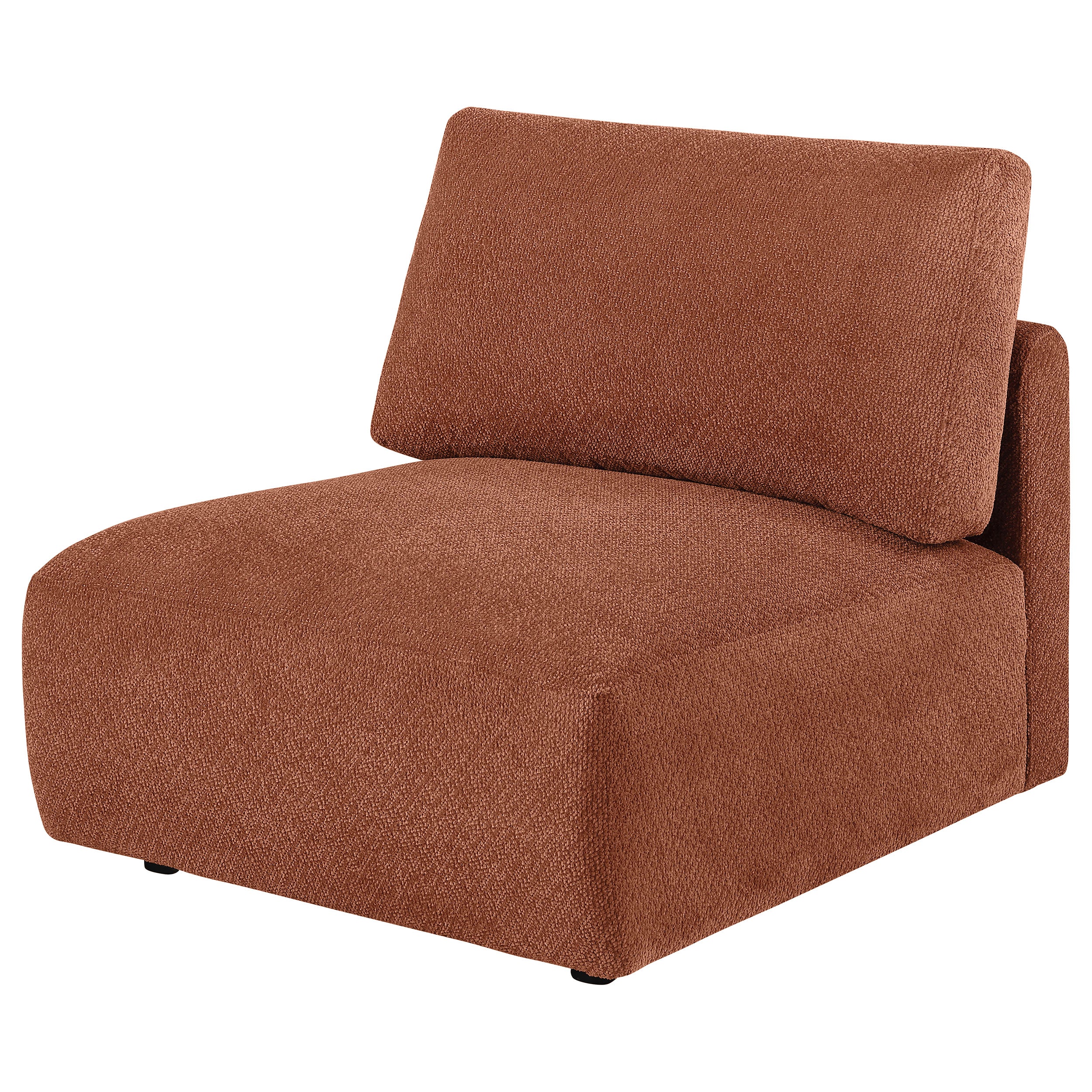 Elysia Chenille Upholstered Modular Armless Chair Coral — view 4