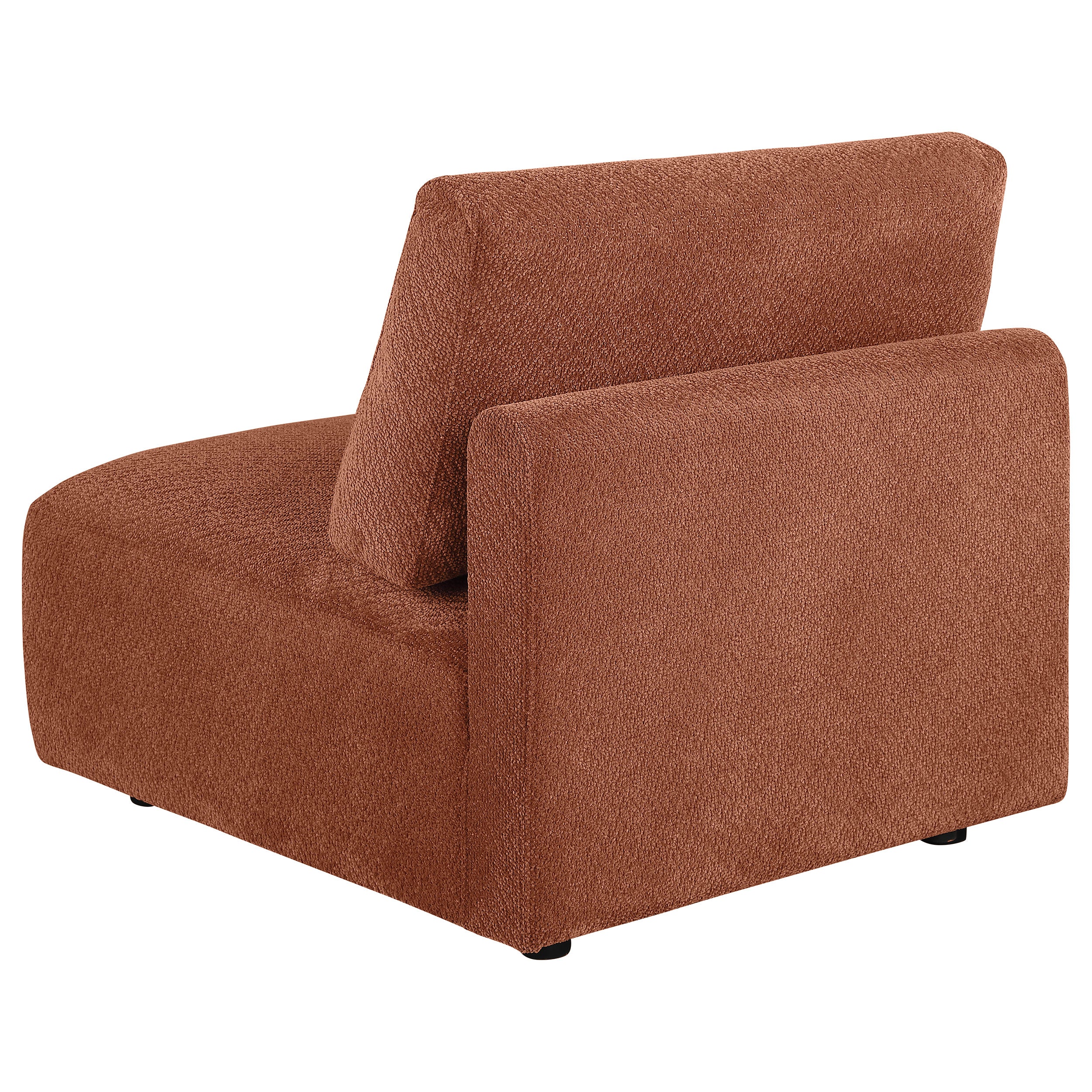 Elysia Chenille Upholstered Modular Armless Chair Coral — view 6