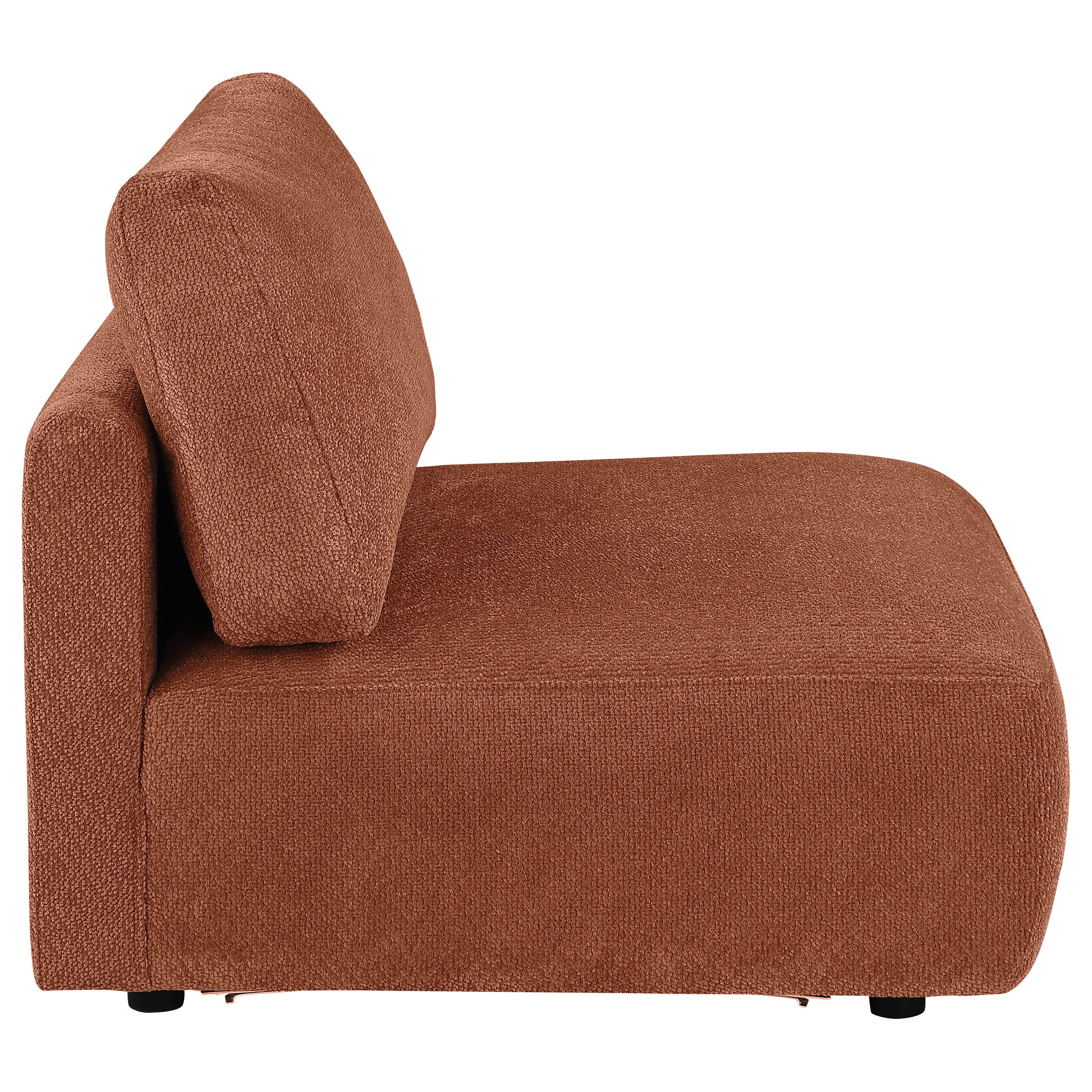 Elysia Chenille Upholstered Modular Armless Chair Coral — view 8