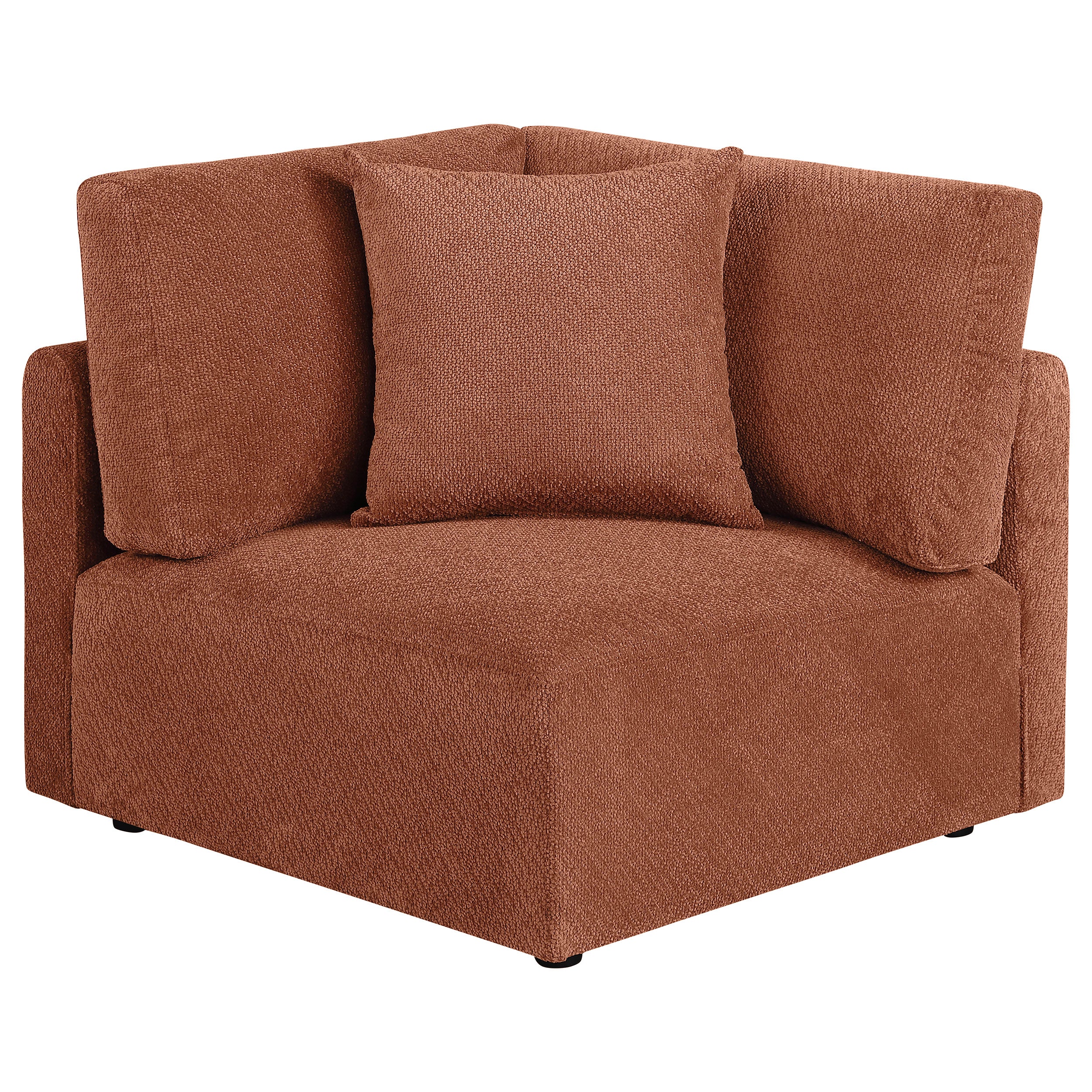 Elysia Chenille Upholstered Modular Corner Chair Coral — view 2