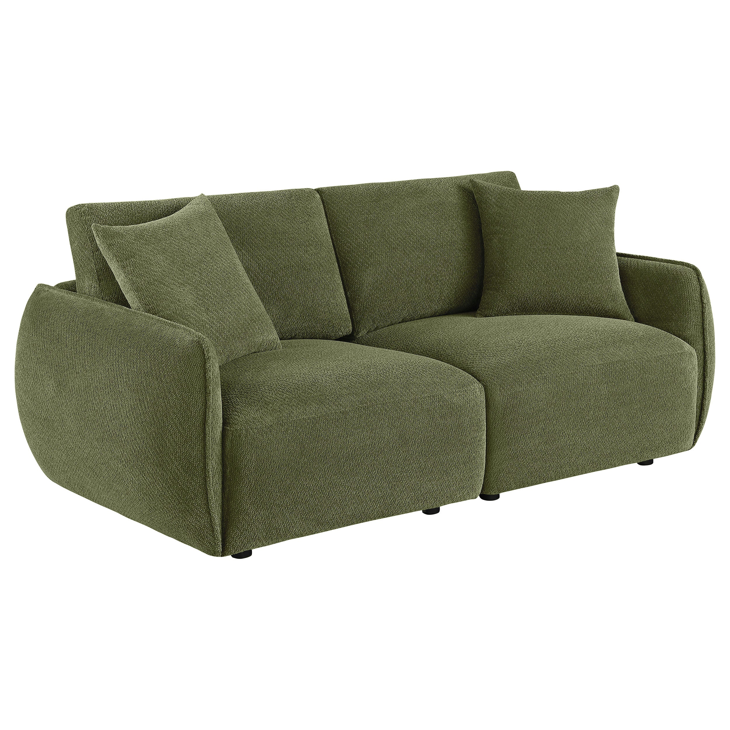 Elysia Chenille Upholstered Modular Lounge Loveseat Green — view 1