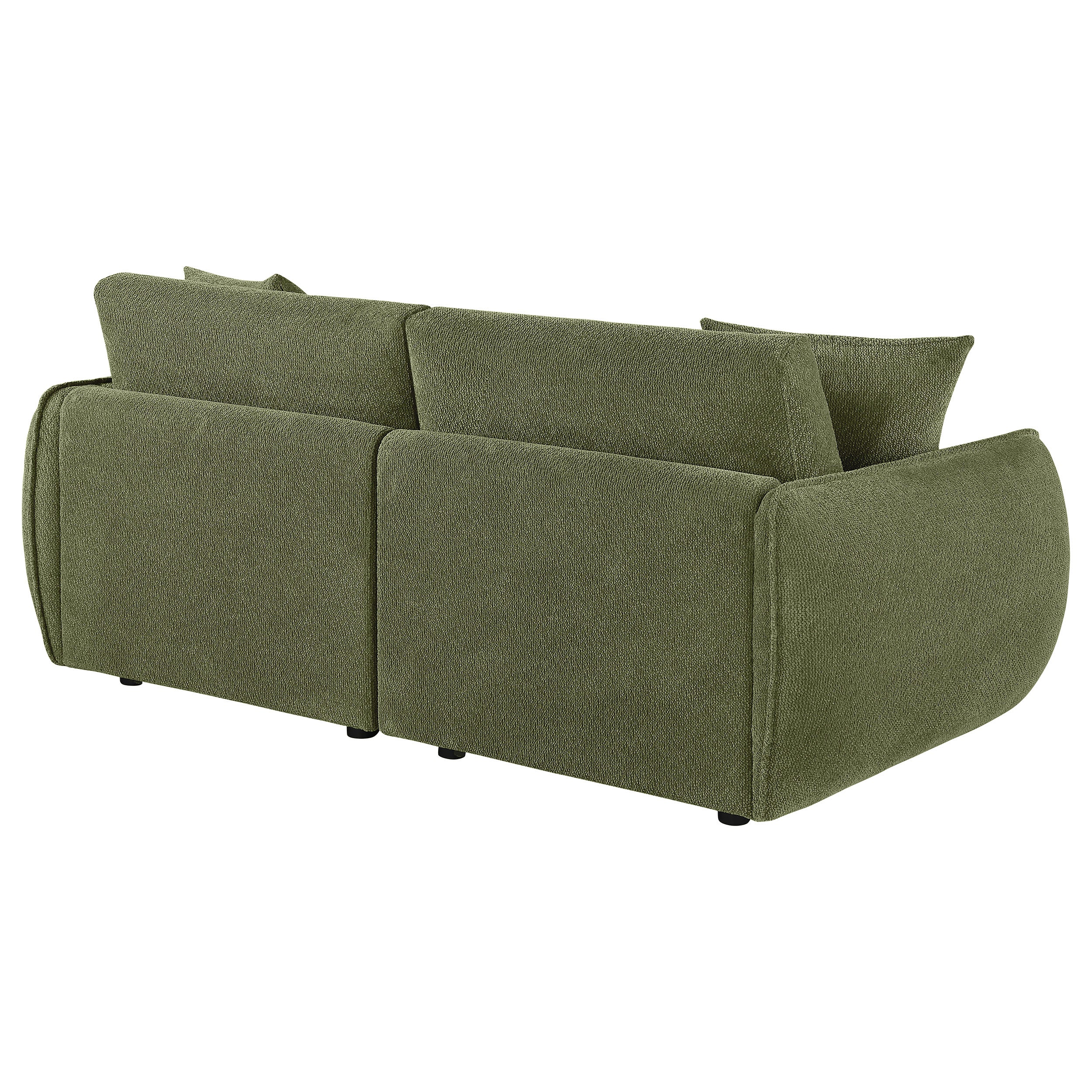 Elysia Chenille Upholstered Modular Lounge Loveseat Green — view 7