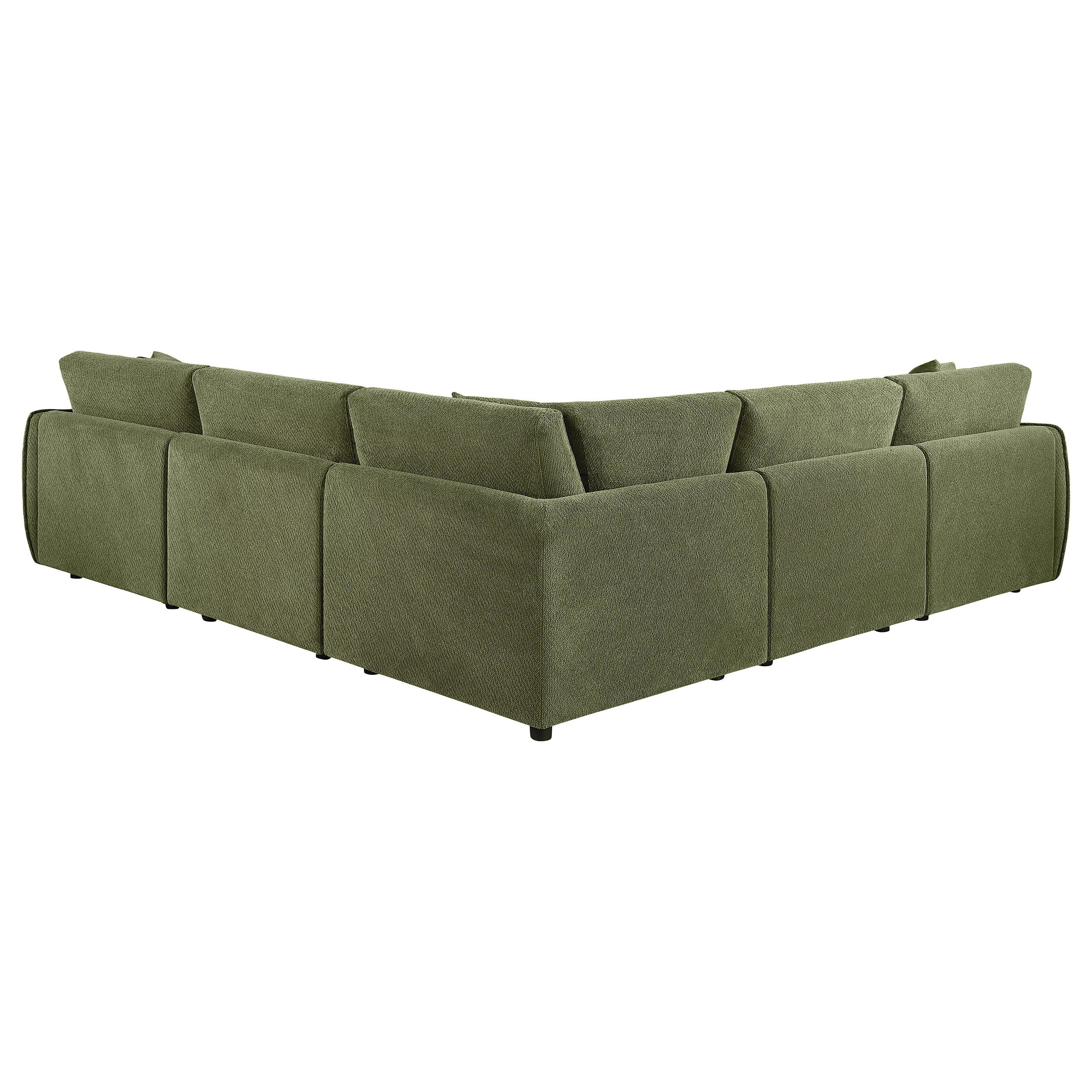 Elysia 5-piece Chenille Upholstered Modular Sectional Sofa Green — view 4