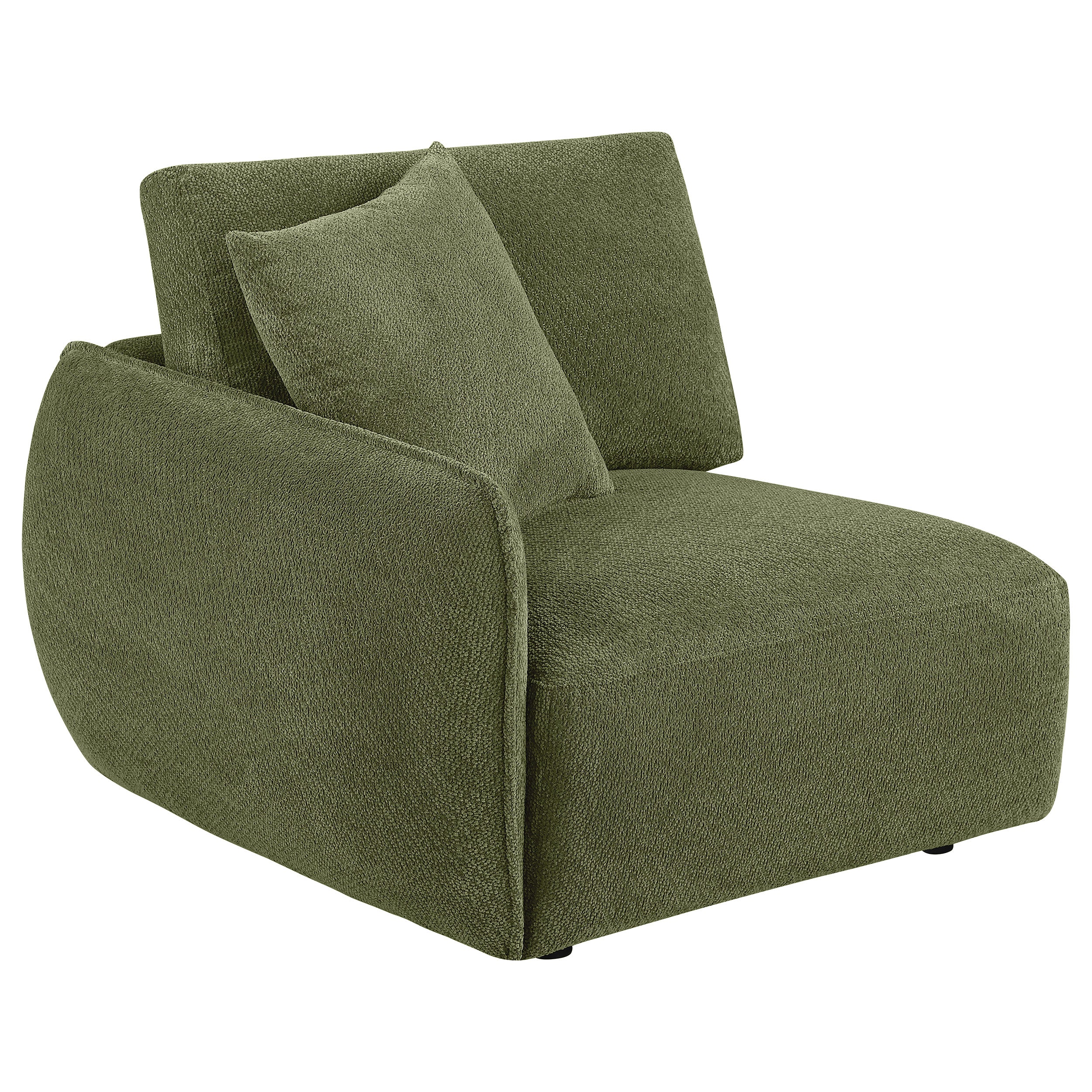 Elysia 5-piece Chenille Upholstered Modular Sectional Sofa Green — view 12