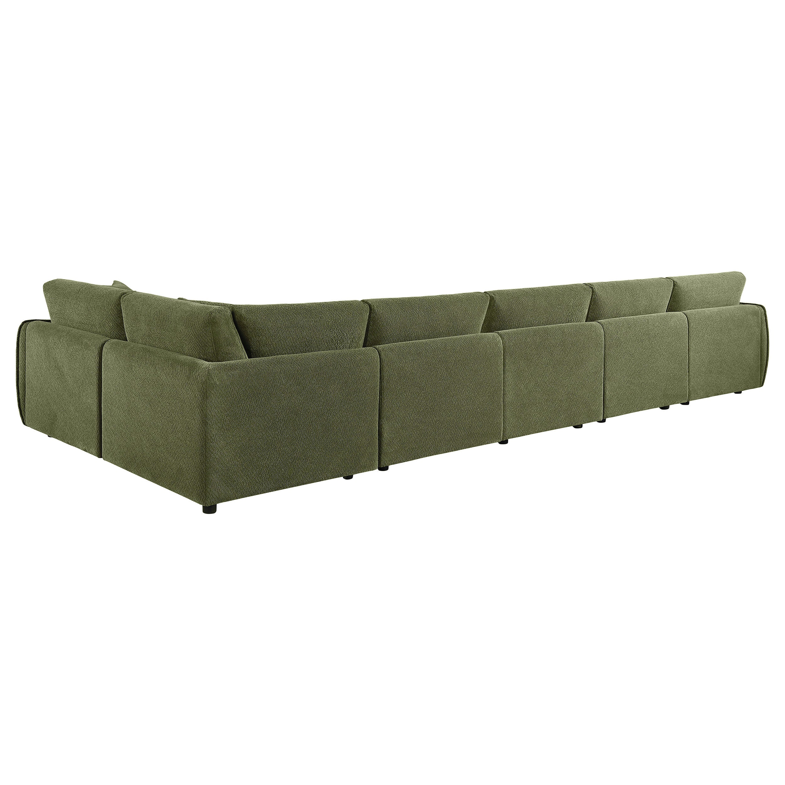 Elysia 6-piece Chenille Upholstered Modular Sectional Sofa Green — view 8