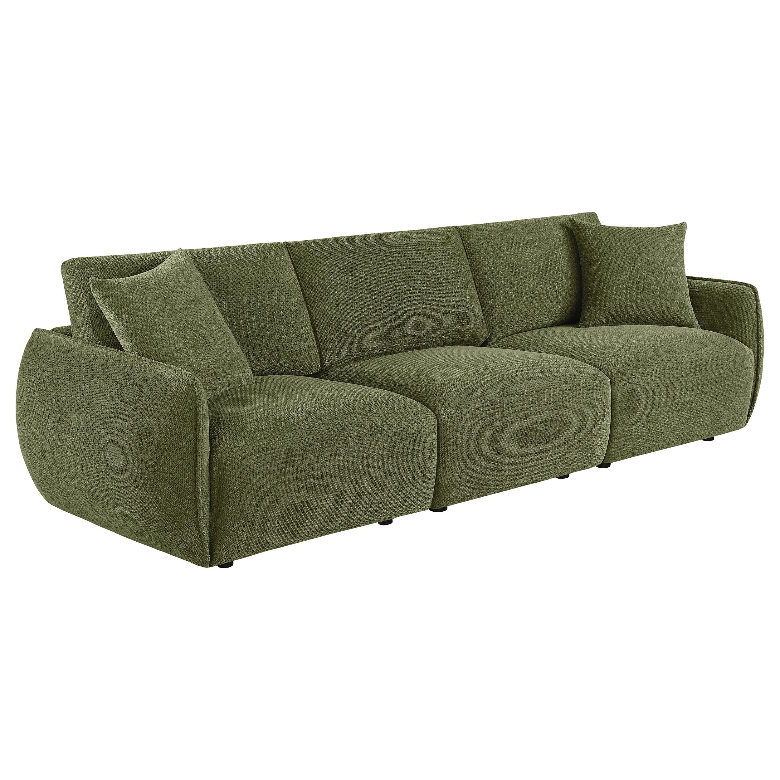 Elysia Chenille Upholstered Modular Lounge Sofa Green — view 1