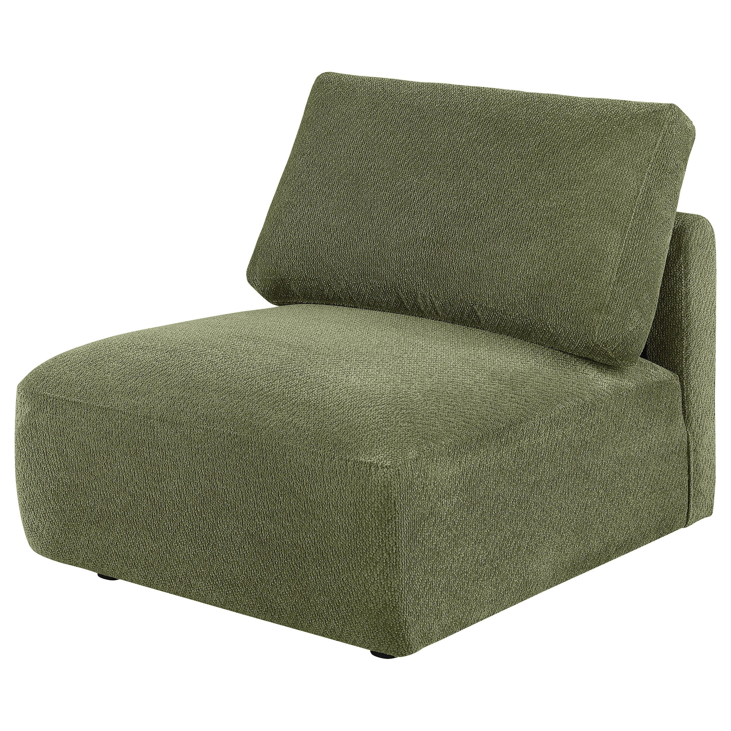 Elysia Chenille Upholstered Modular Armless Chair Green — view 3