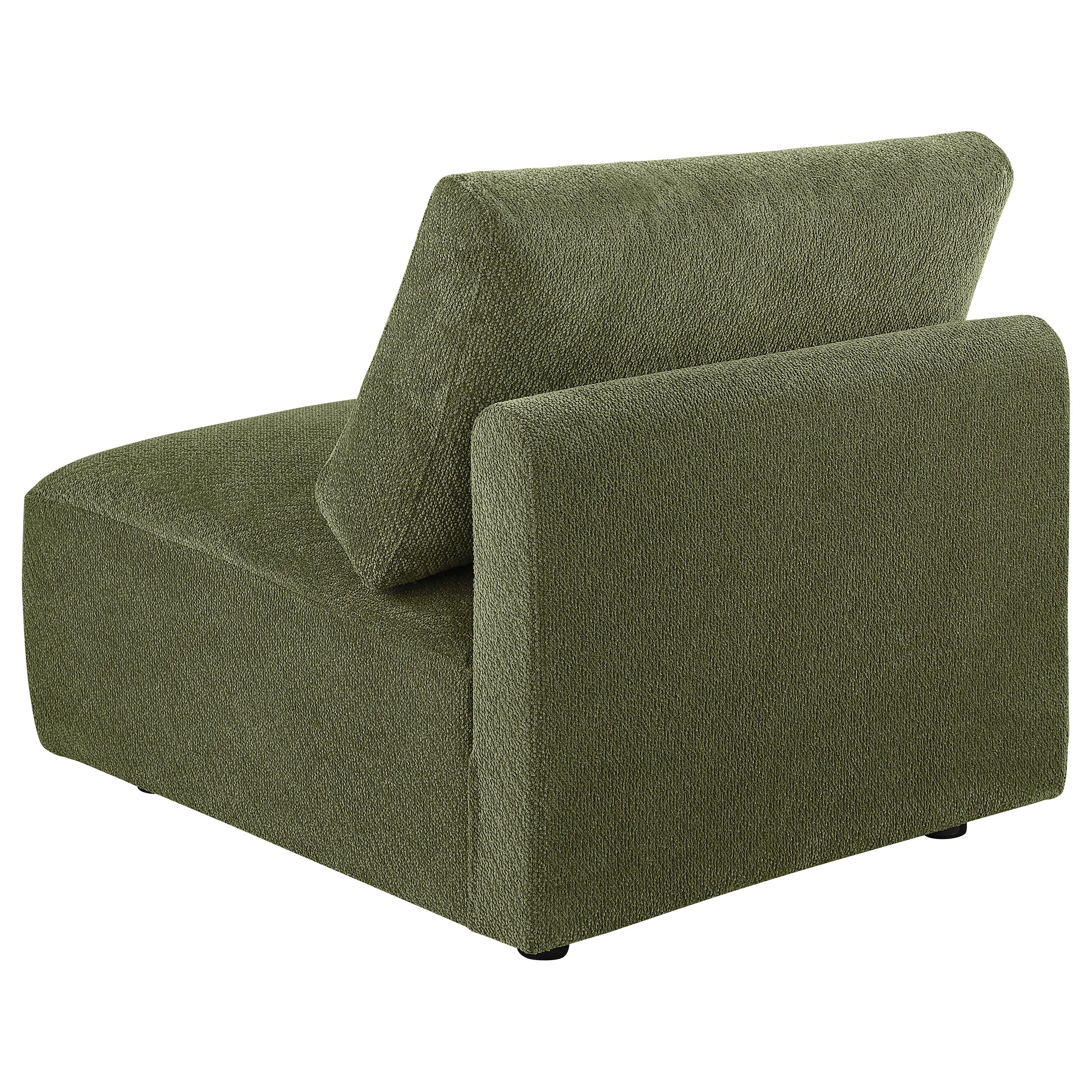 Elysia Chenille Upholstered Modular Armless Chair Green — view 5