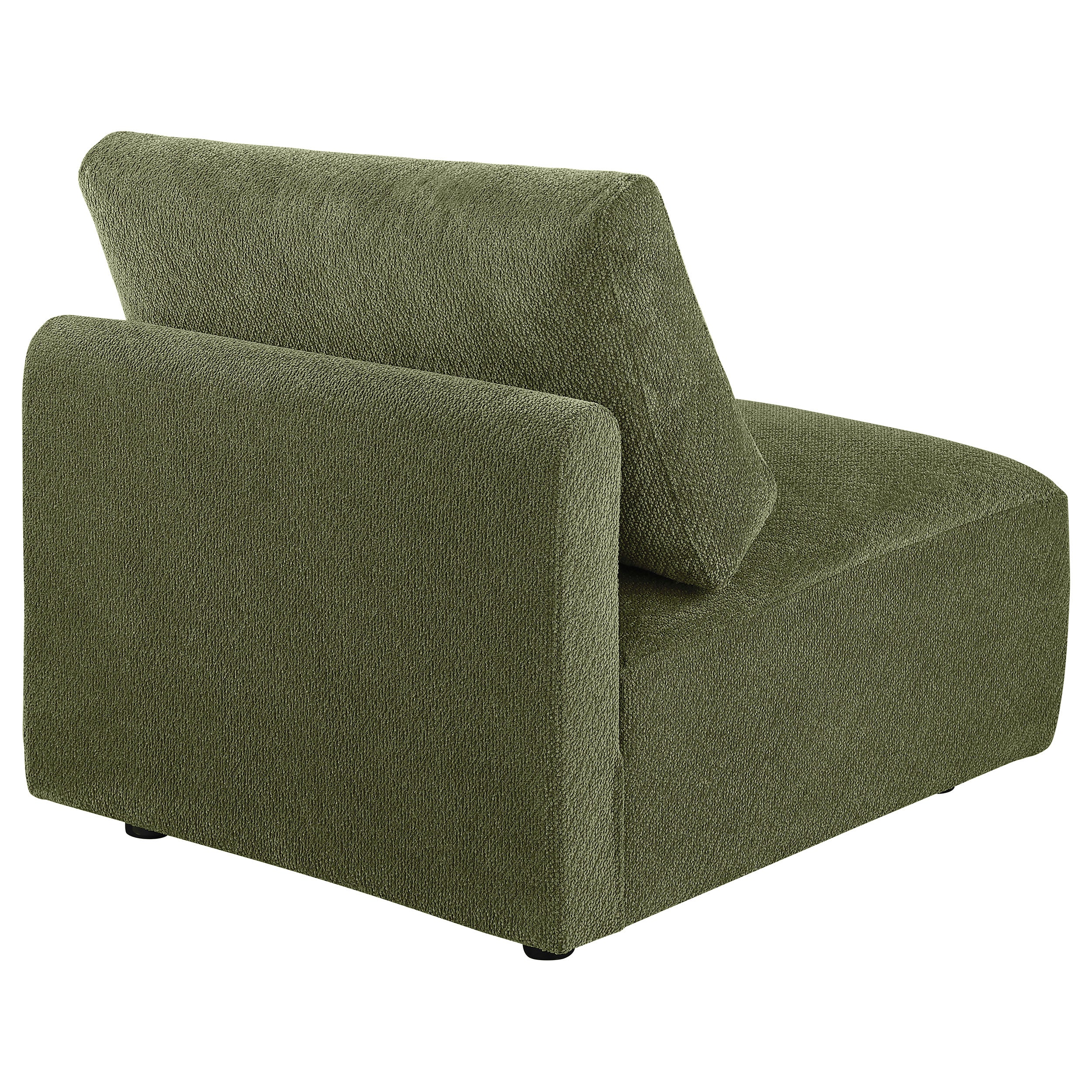 Elysia Chenille Upholstered Modular Armless Chair Green — view 6